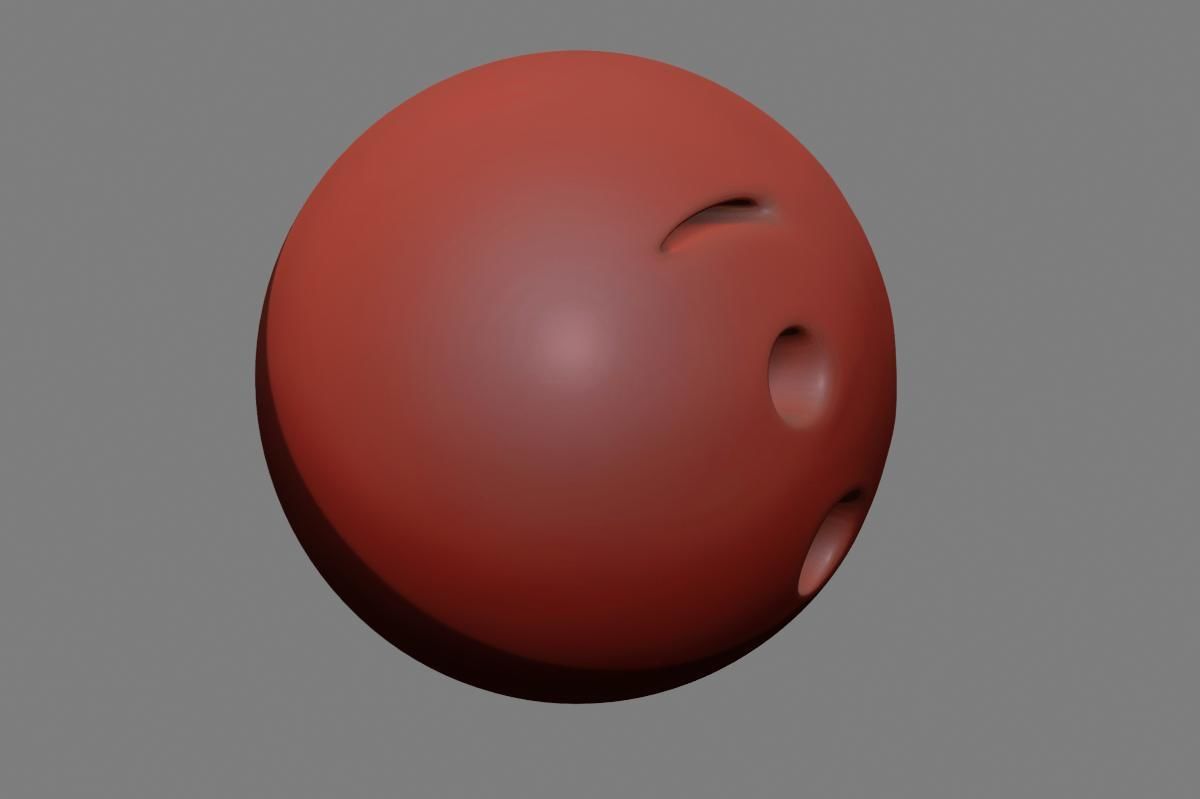 Emoji Hushed Face 3D model_36
