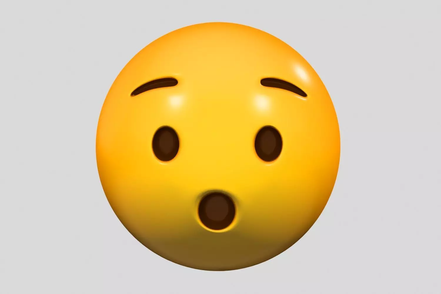 Emoji Hushed Face 3D model_0