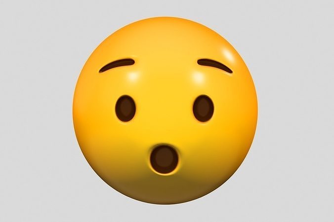 Emoji Hushed Face 3D model