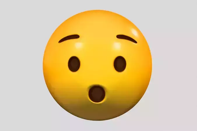 Emoji Hushed Face 3D model