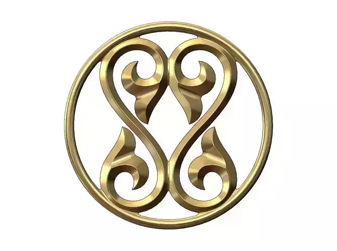  Double scroll floral ornament  pendant and charm 