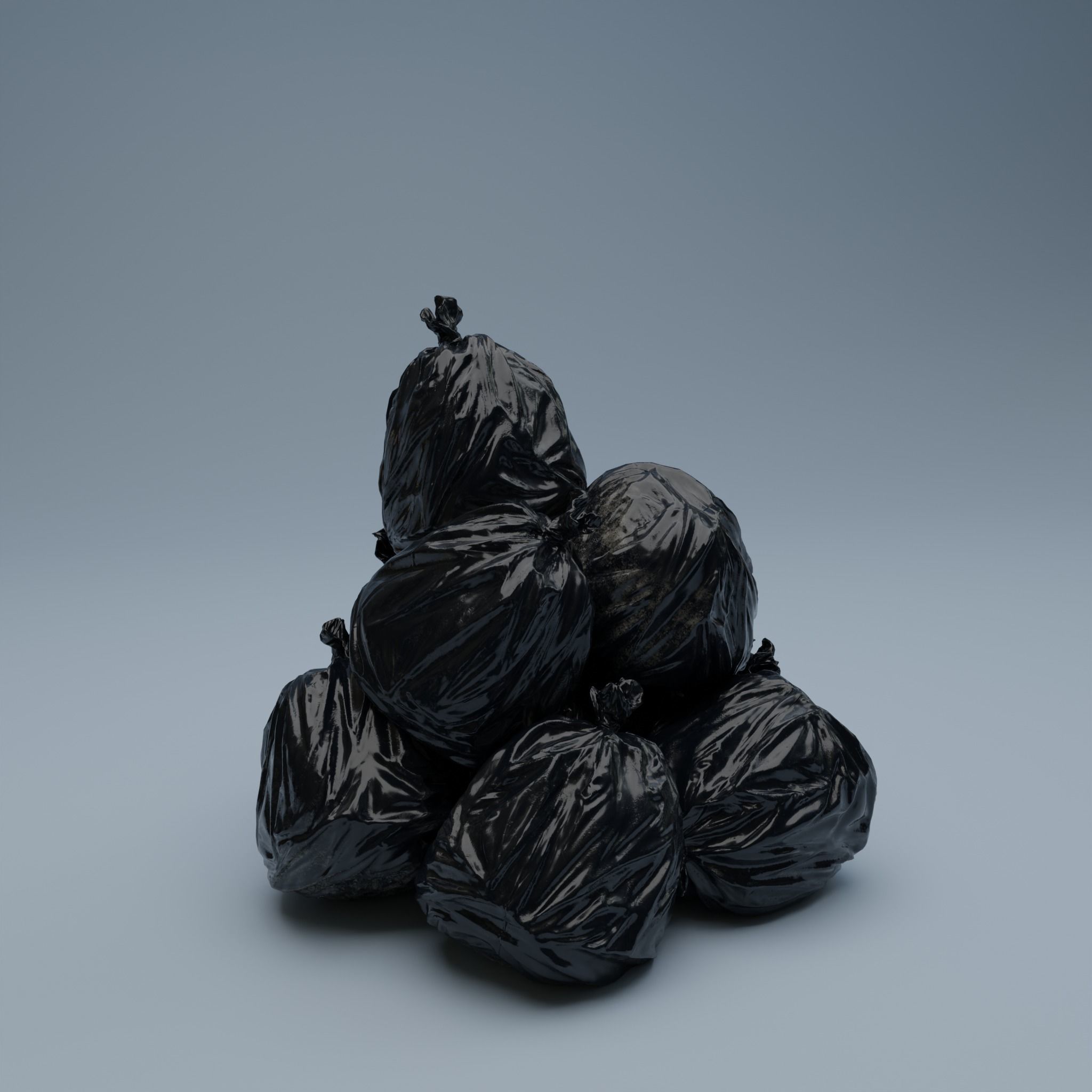 Trashbag - Small Low-poly 3D model_7