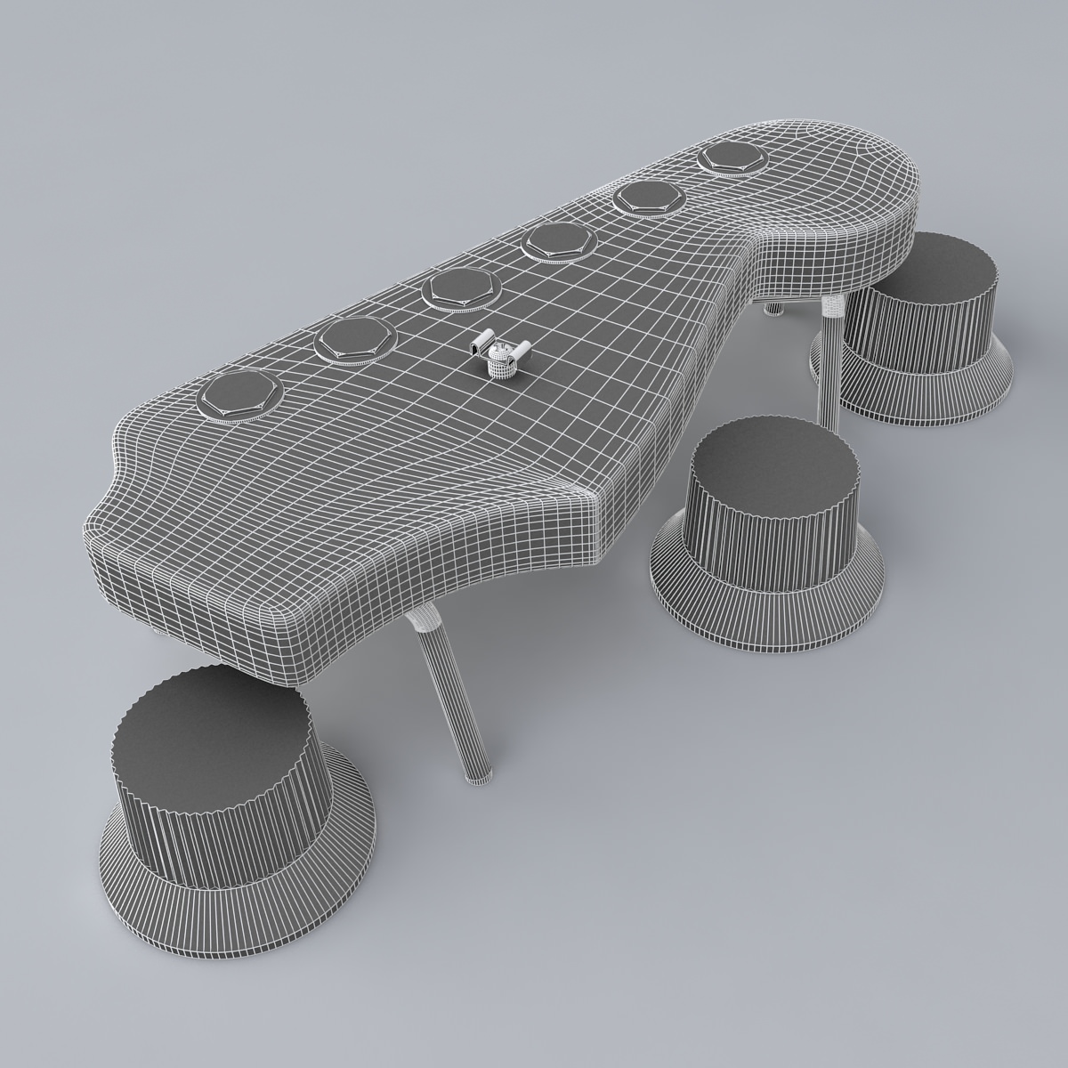 Strato Shaped Design Table 3D model_6