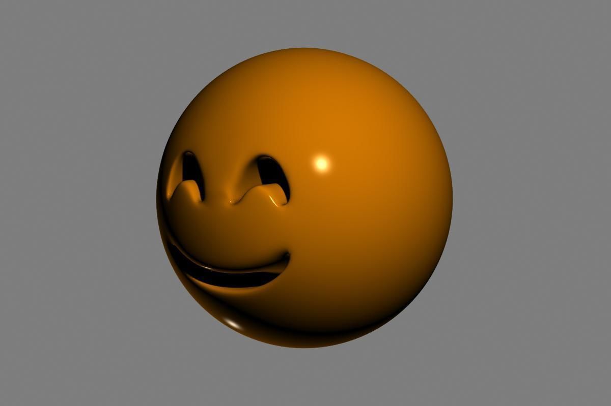 Emoji Smiling Face 3D model_4