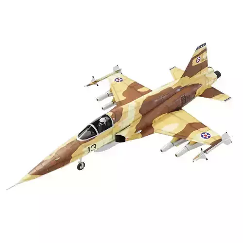 Northrop F-5 Tiger jet fighter Low-poly 3D model