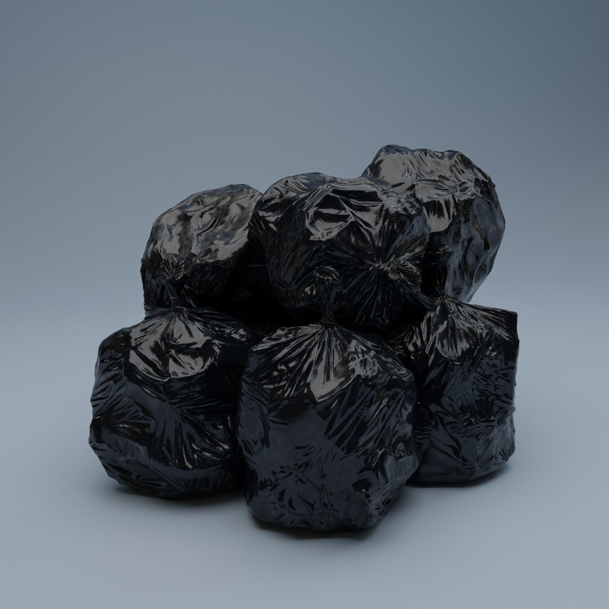 Trashbag - Small 2 Low-poly 3D model_7