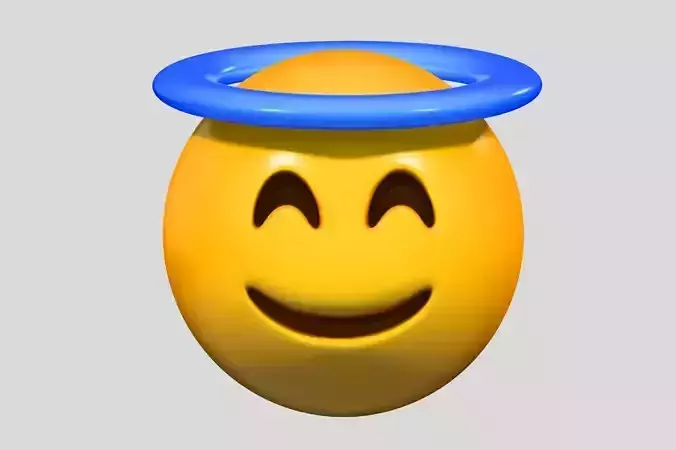 Emoji Smiling Face with Halo 3D model