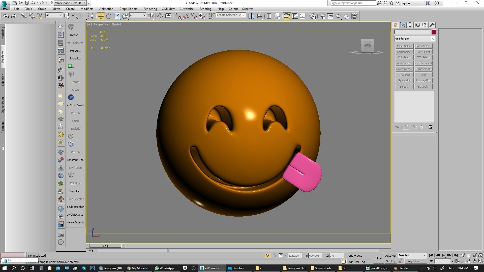 Emoji Face Savoring Food 3D model_4