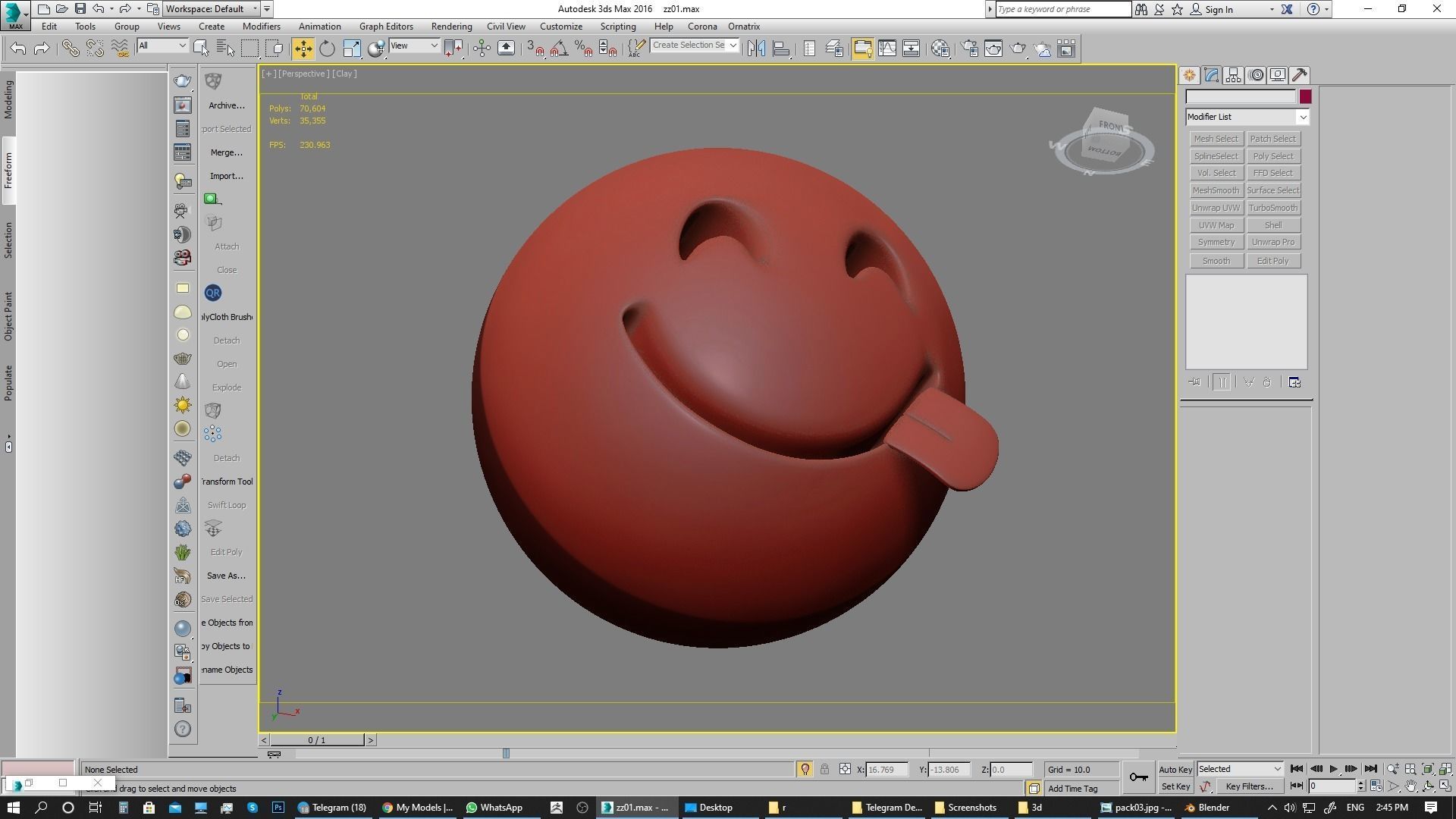 Emoji Face Savoring Food 3D model_20
