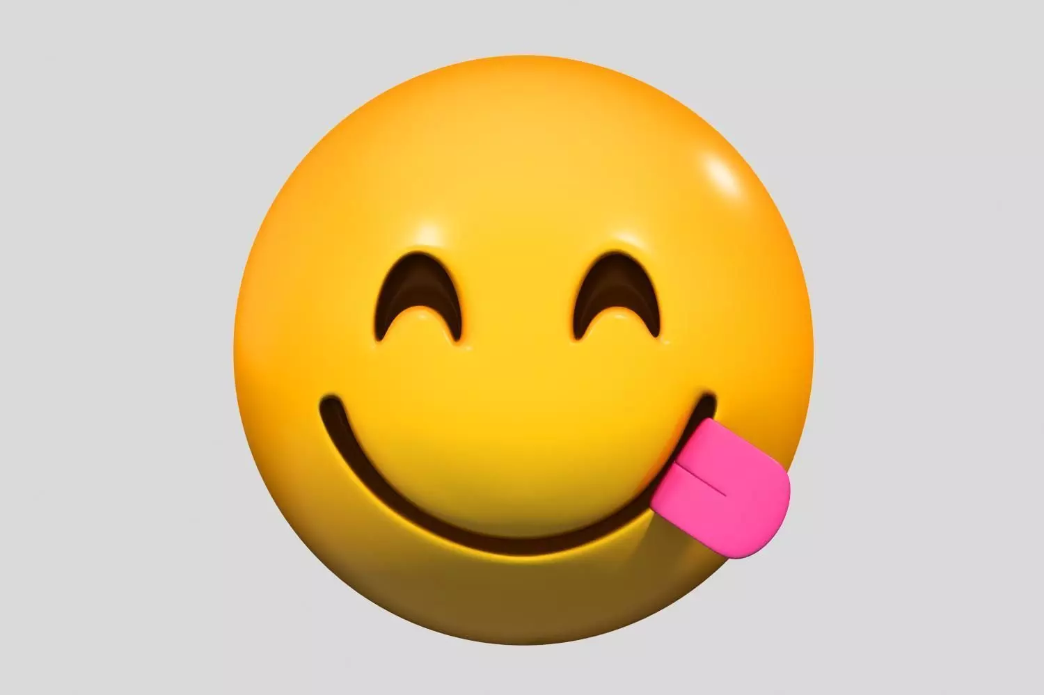 Emoji Face Savoring Food 3D model_0