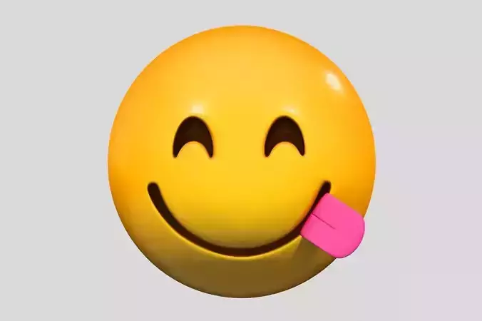 Emoji Face Savoring Food 3D model