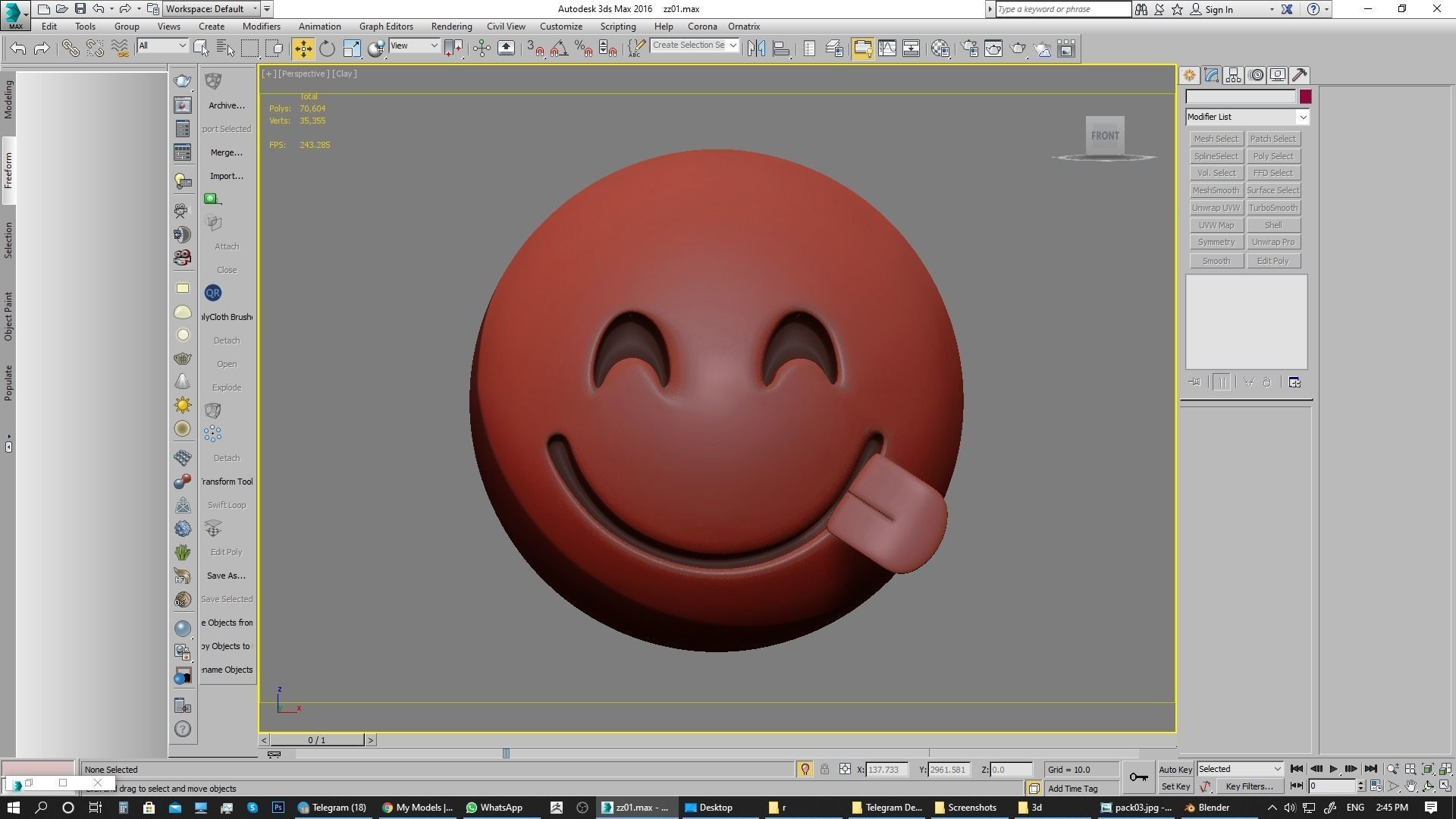 Emoji Face Savoring Food 3D model_16