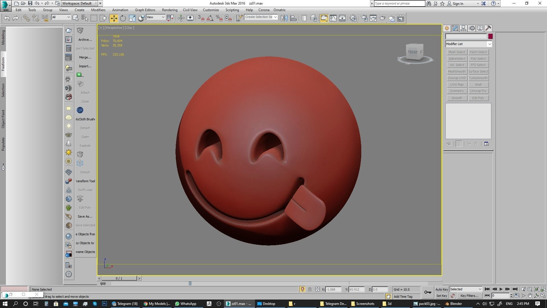 Emoji Face Savoring Food 3D model_23