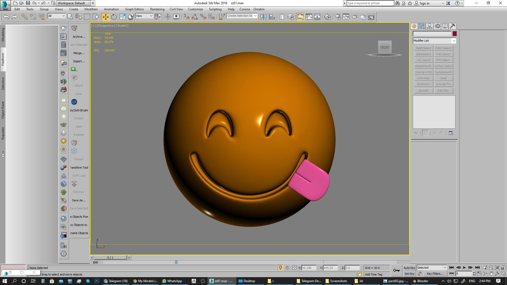 Emoji Face Savoring Food 3D model_3