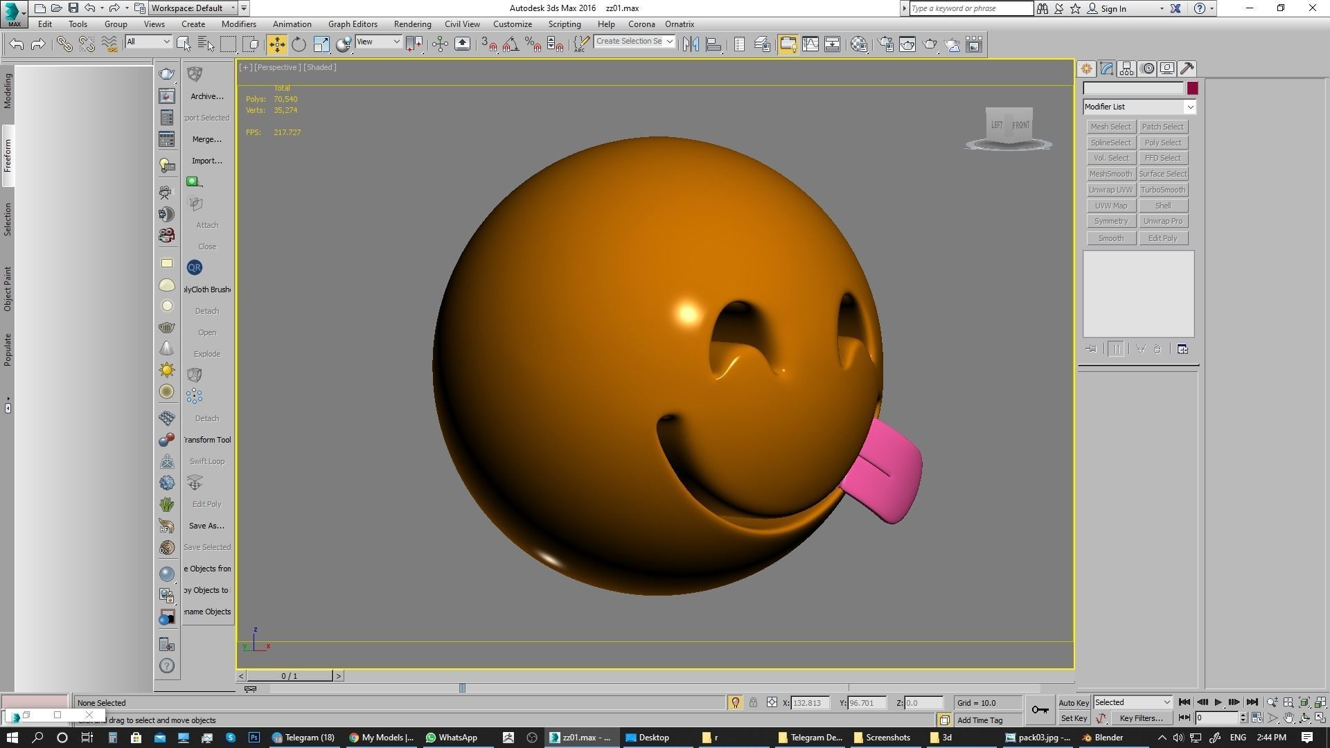 Emoji Face Savoring Food 3D model_5