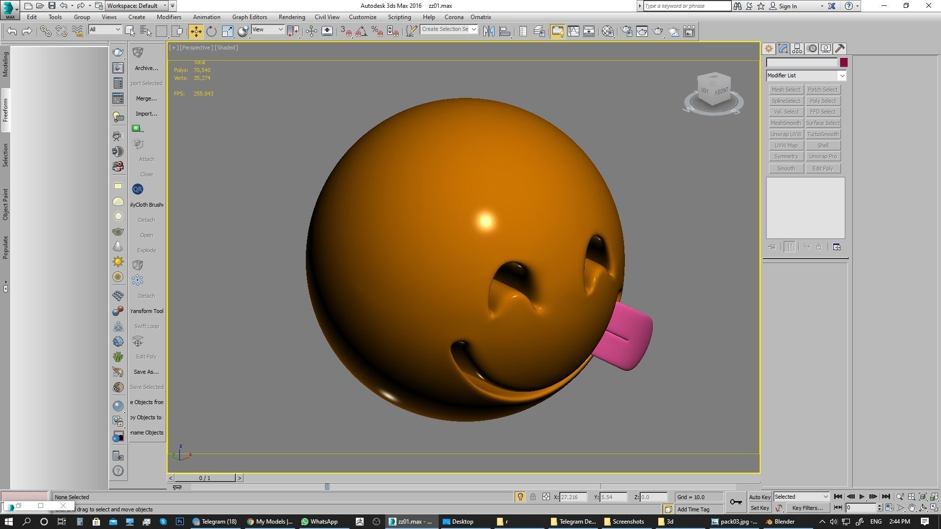 Emoji Face Savoring Food 3D model_10