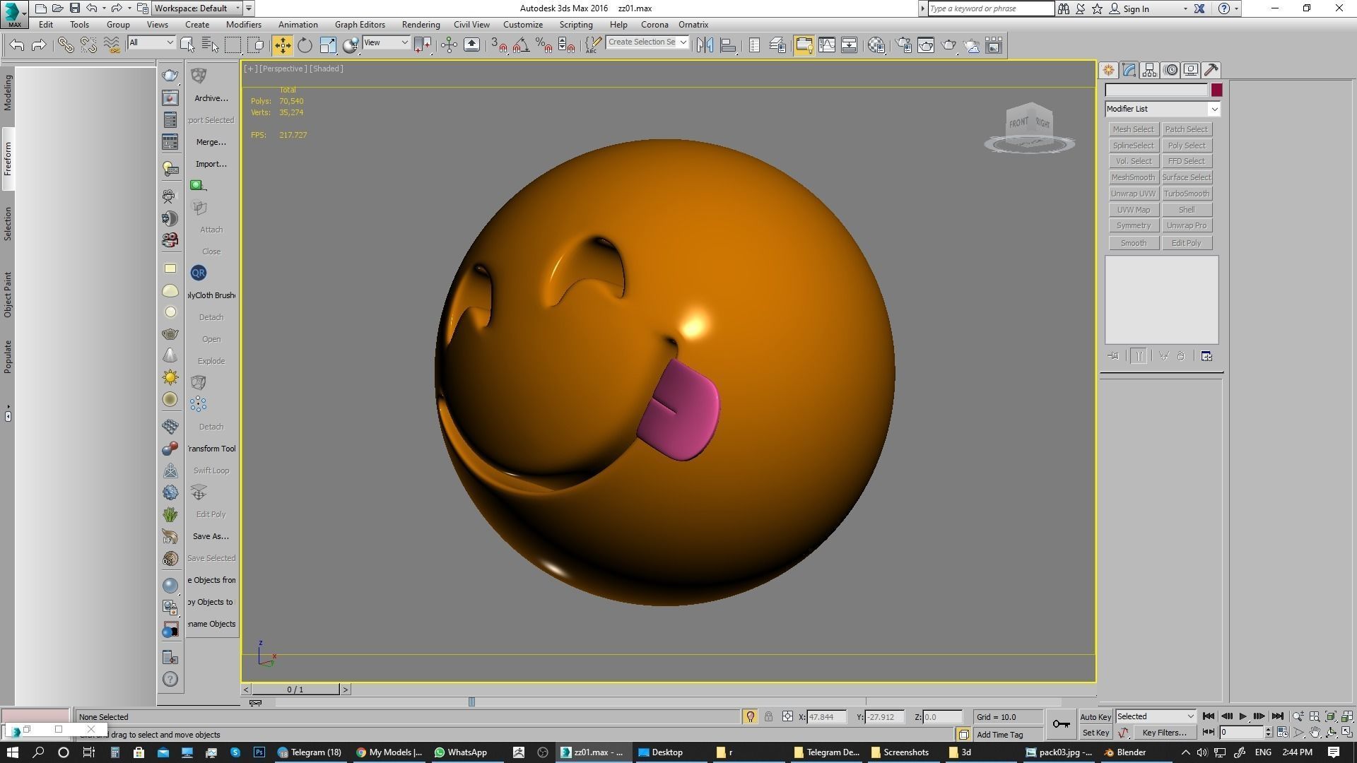 Emoji Face Savoring Food 3D model_7