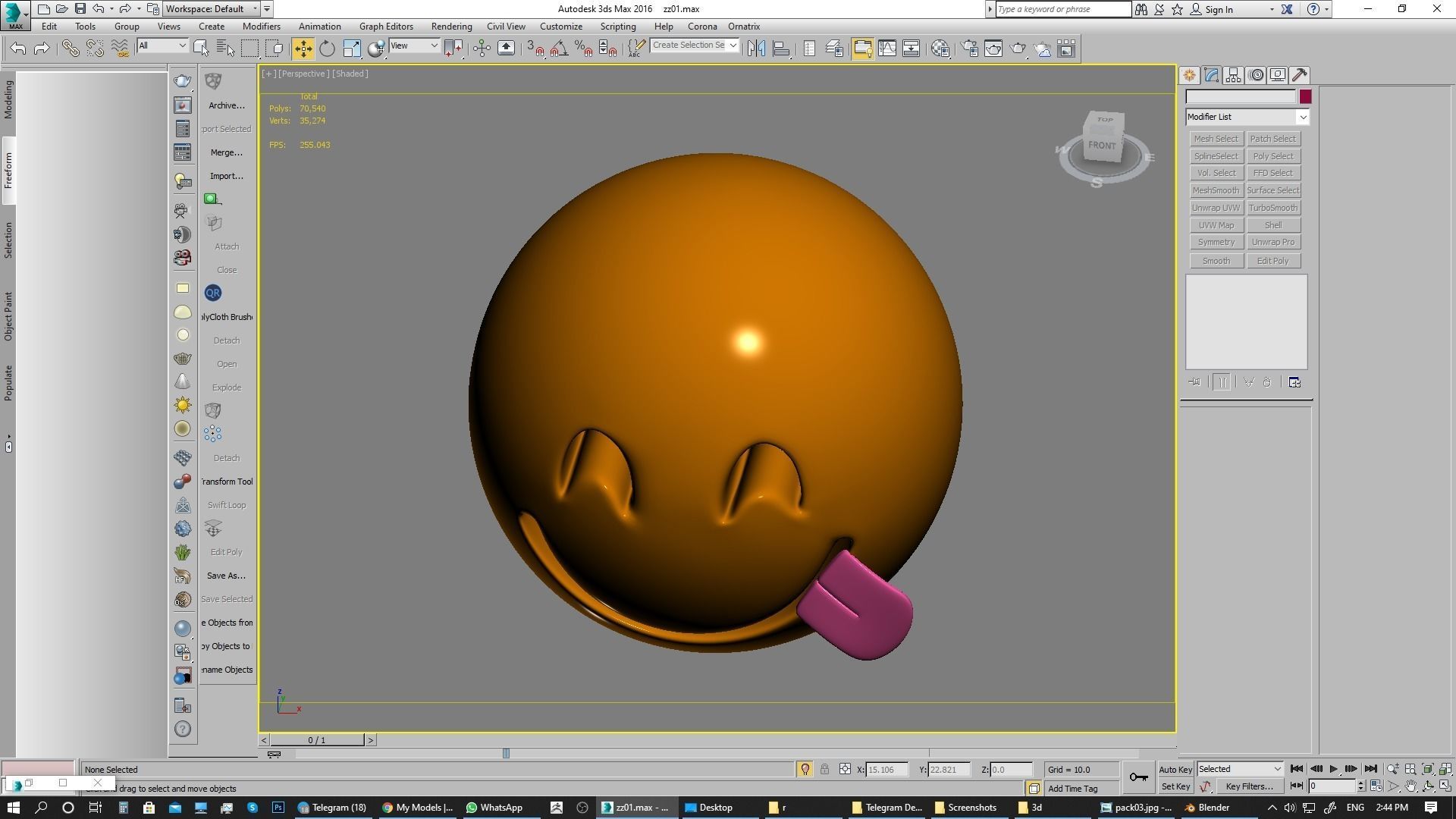 Emoji Face Savoring Food 3D model_11