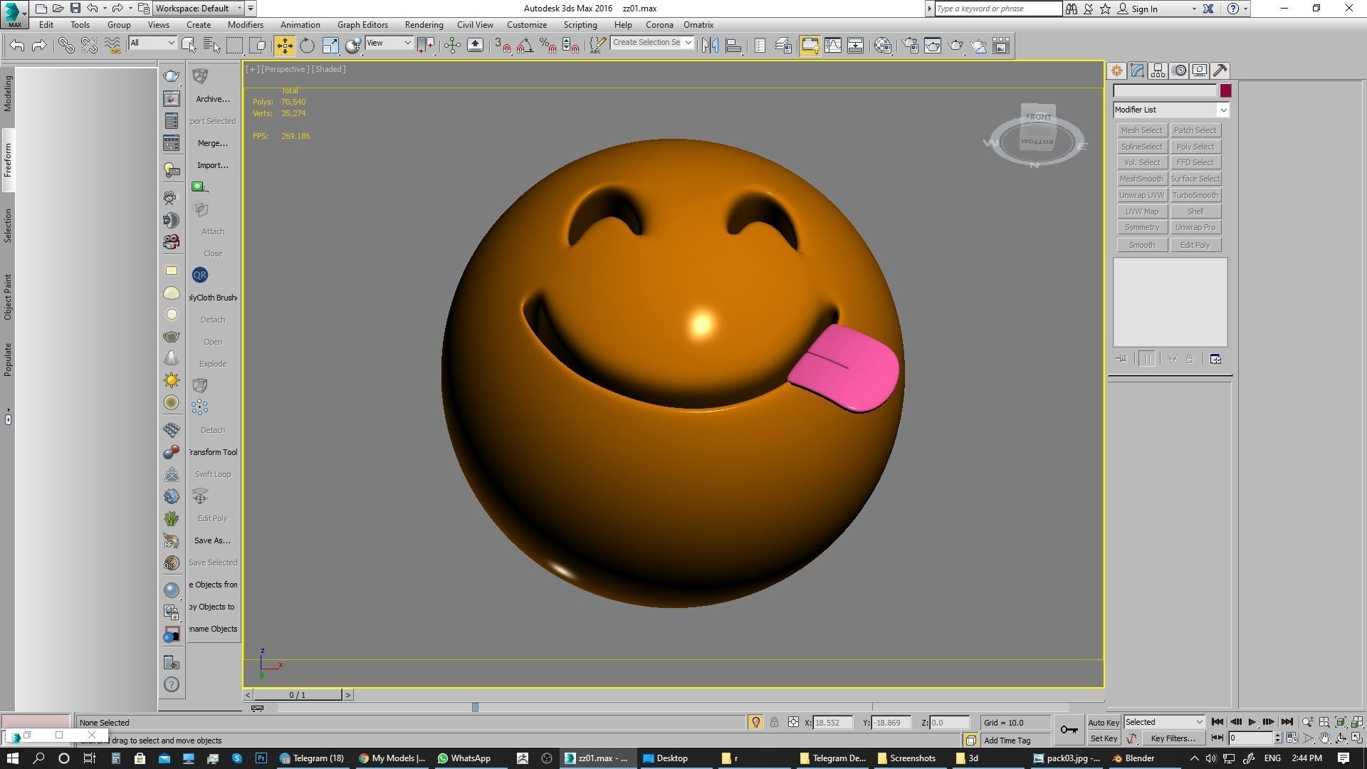 Emoji Face Savoring Food 3D model_8
