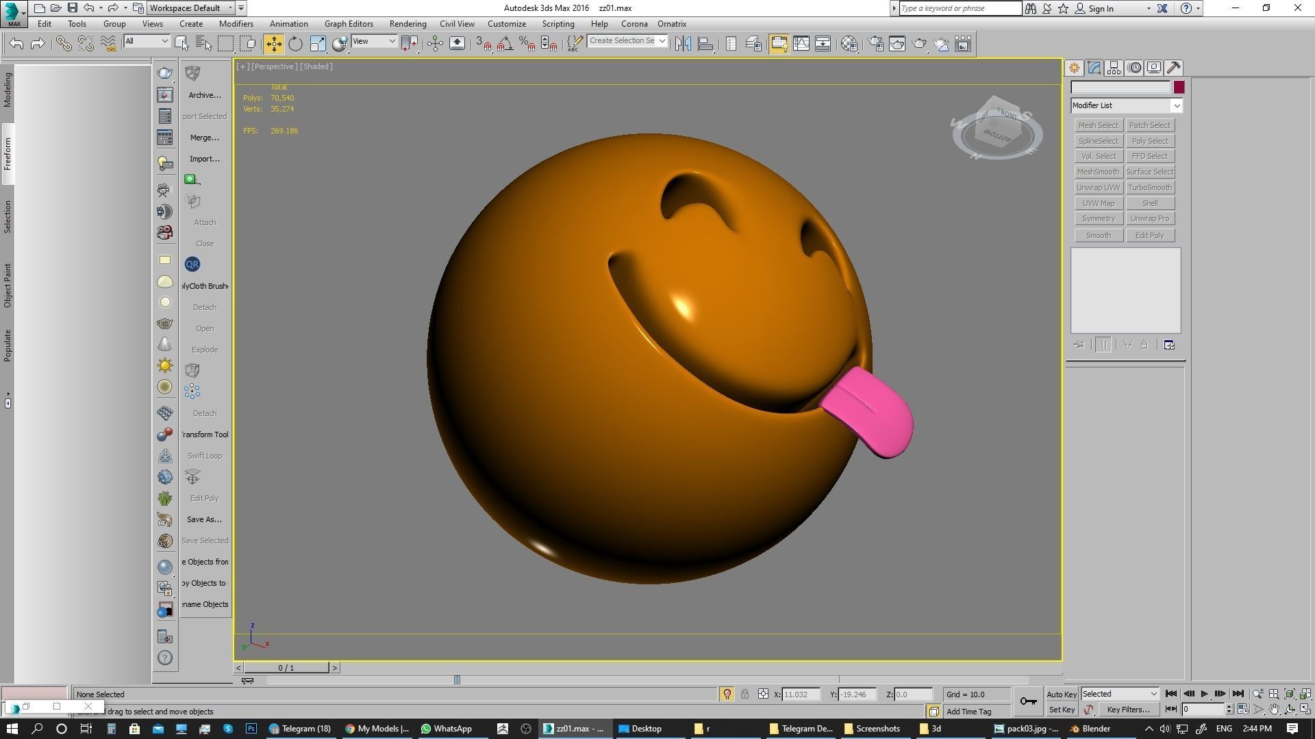 Emoji Face Savoring Food 3D model_9