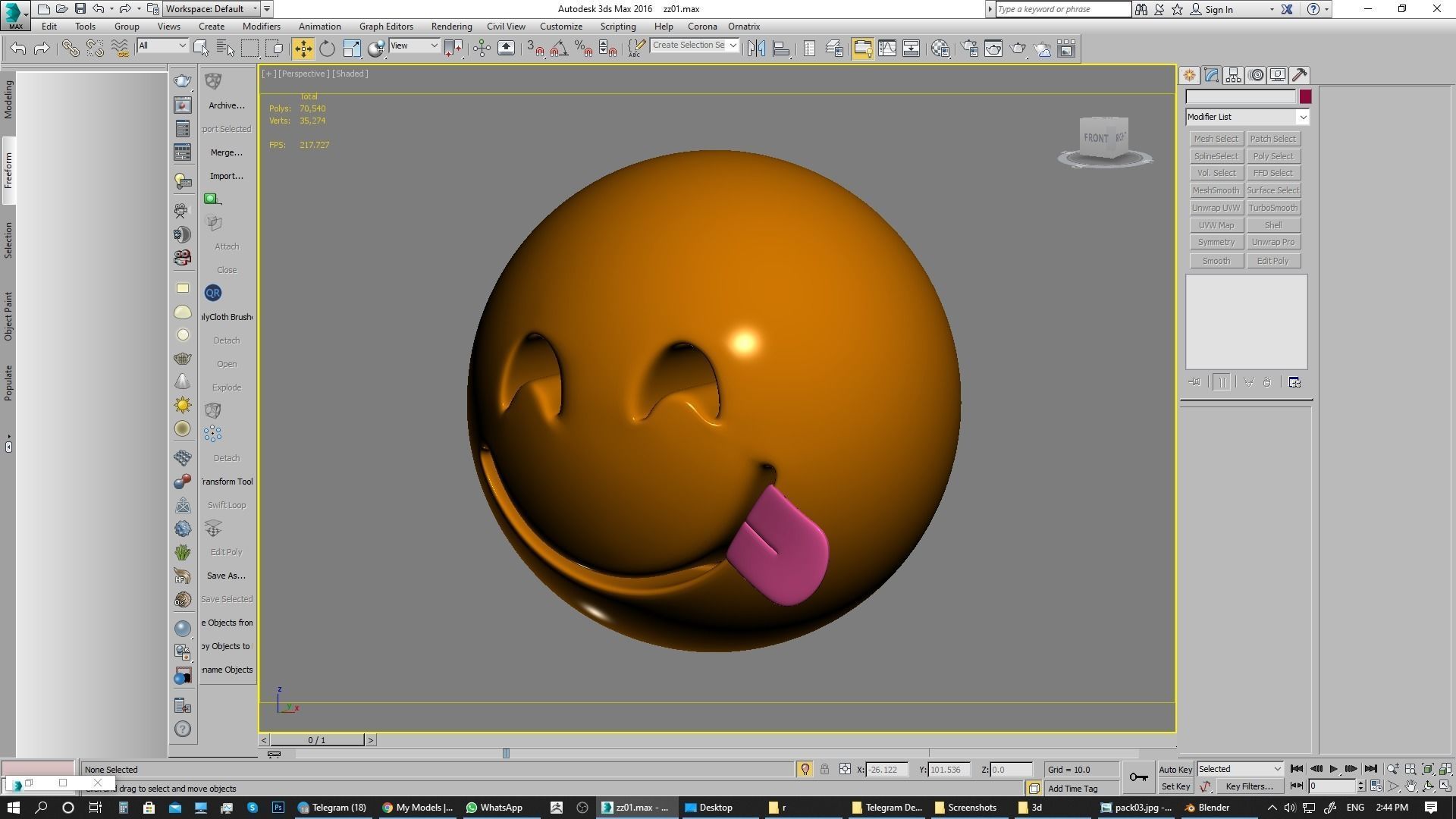 Emoji Face Savoring Food 3D model_6