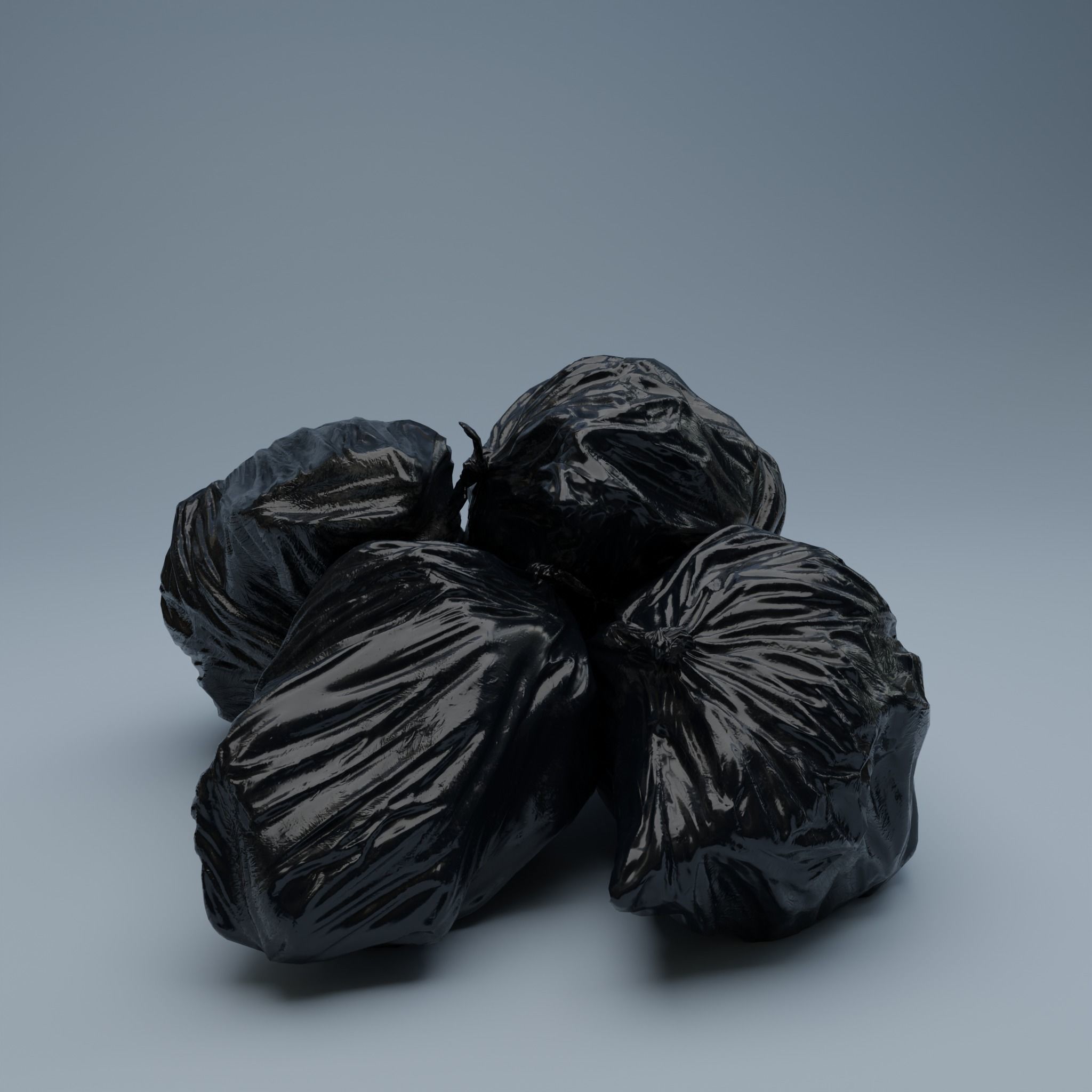 Trashbag - Medium 2 Low-poly 3D model_6