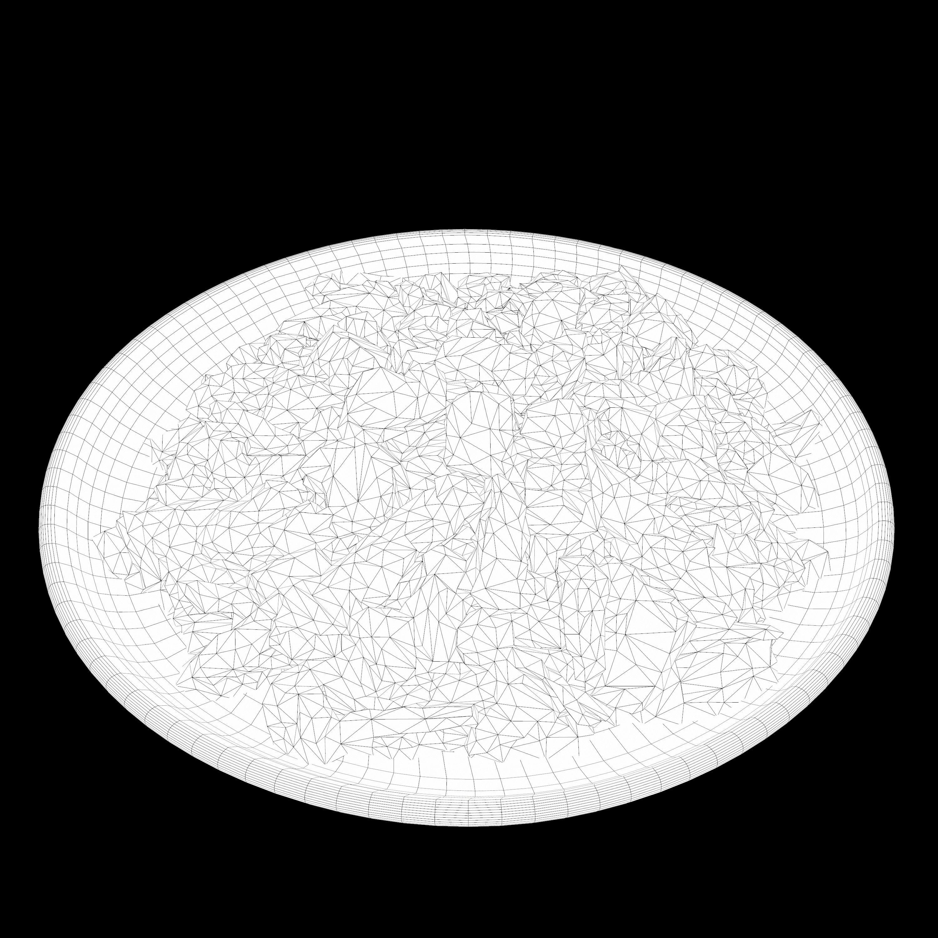 caesar Low-poly 3D model salad with chicken and croutons on p... Low-poly 3D model_12