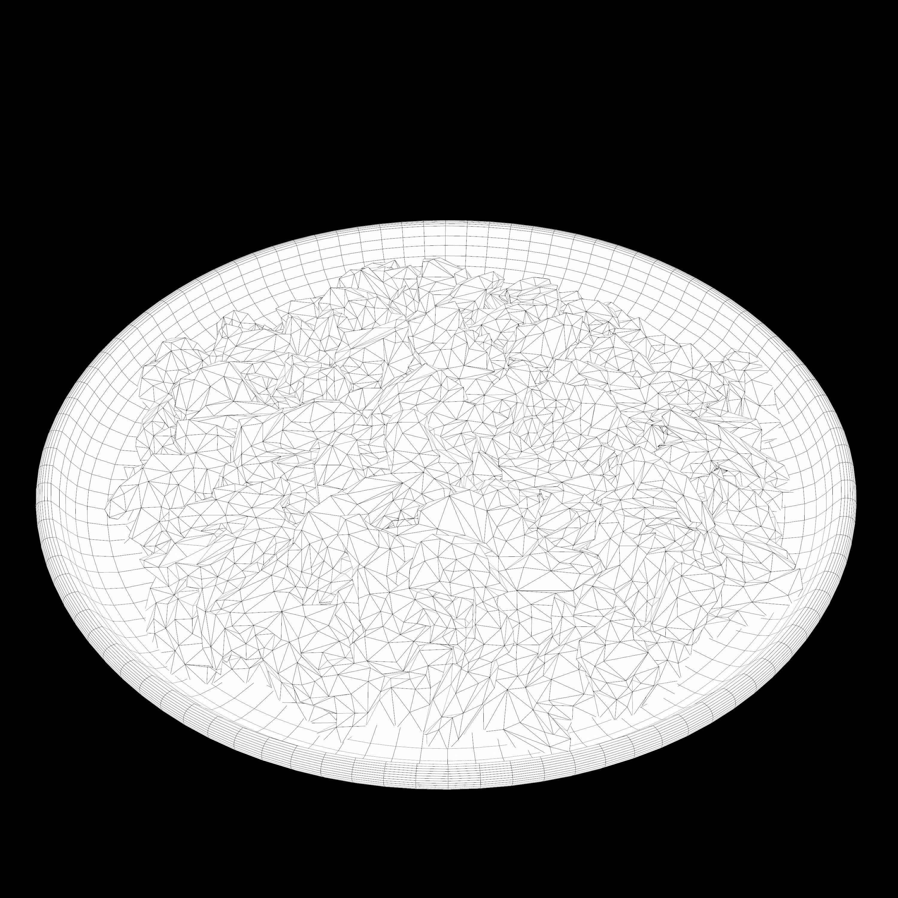 caesar Low-poly 3D model salad with chicken and croutons on p... Low-poly 3D model_11