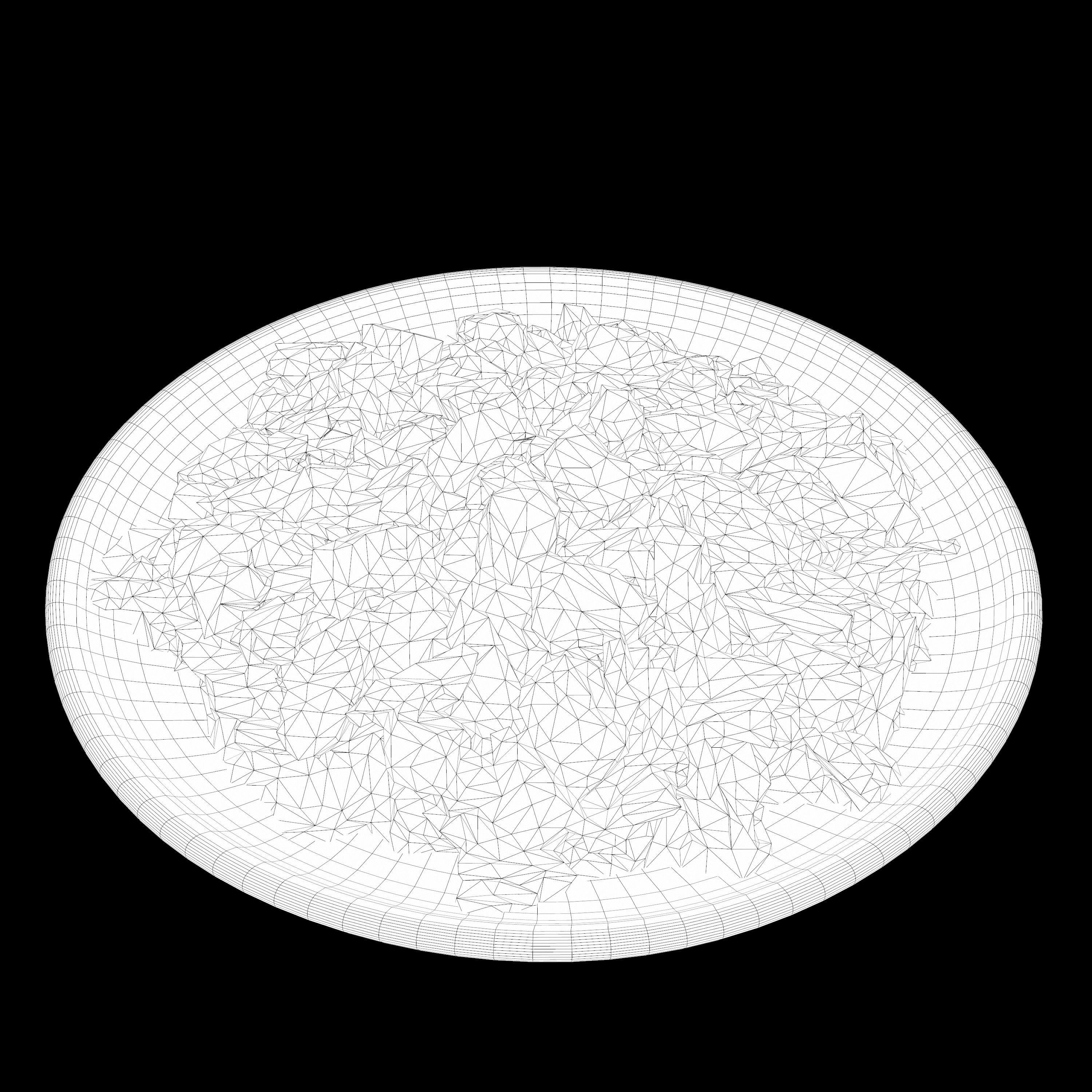 caesar Low-poly 3D model salad with chicken and croutons on p... Low-poly 3D model_13