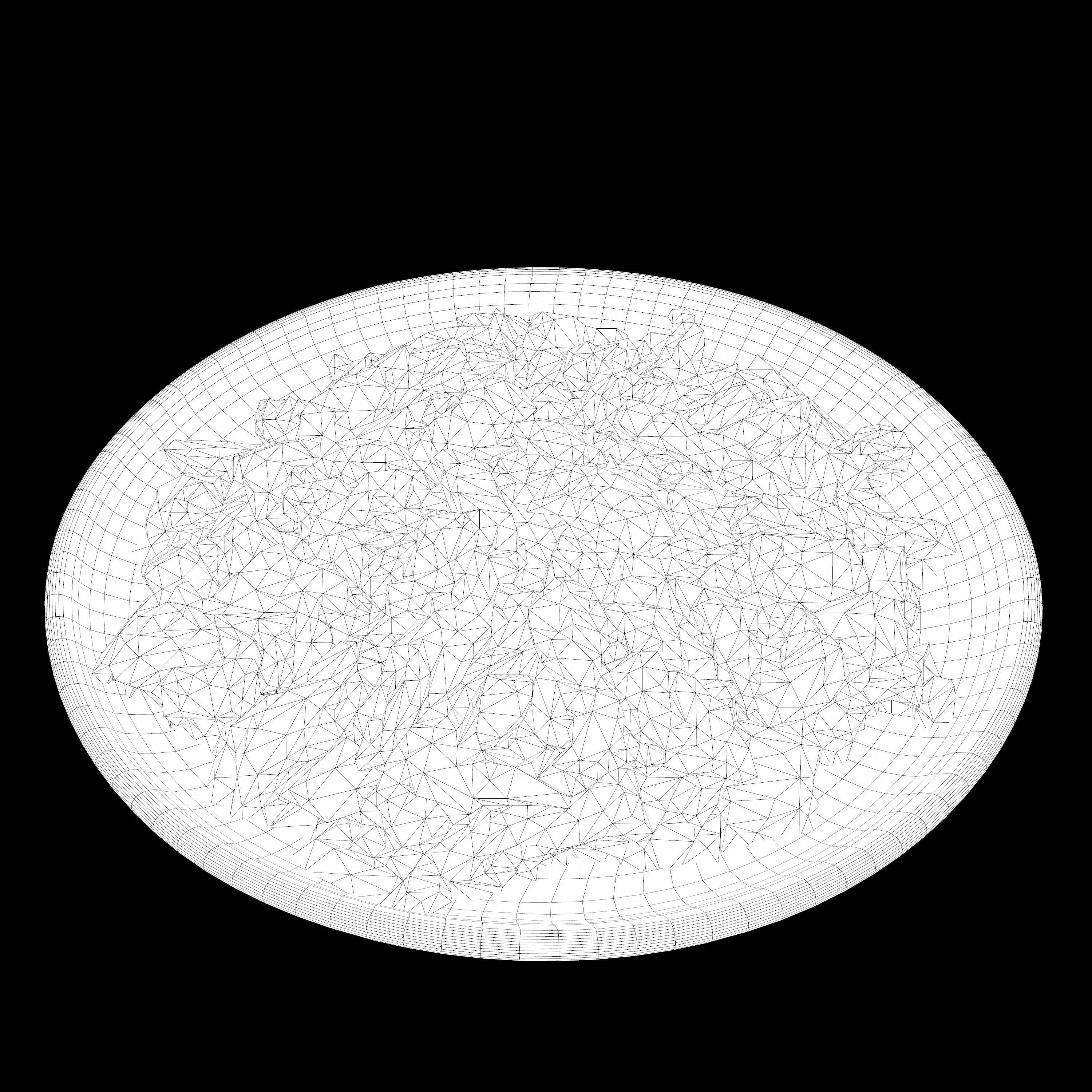 caesar Low-poly 3D model salad with chicken and croutons on p... Low-poly 3D model_14