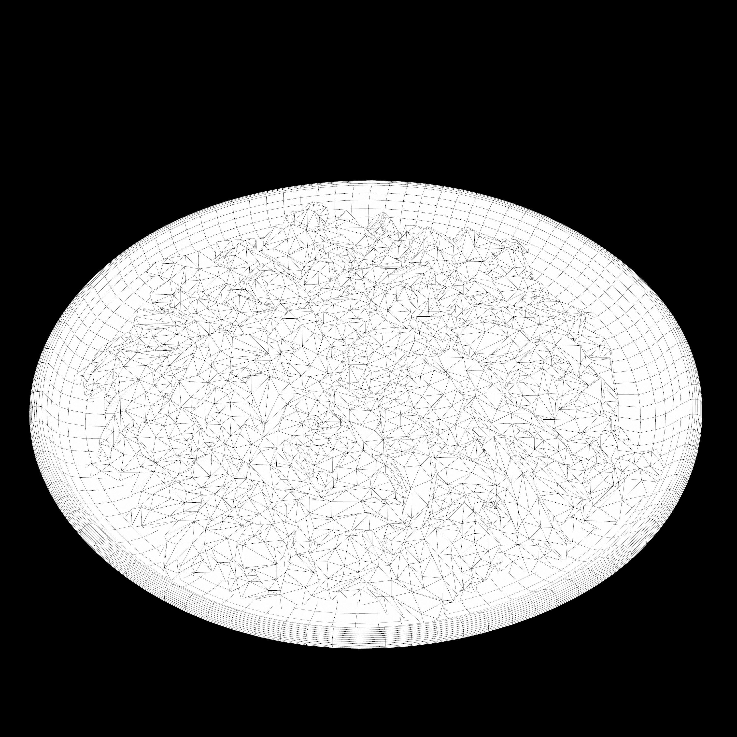 caesar Low-poly 3D model salad with chicken and croutons on p... Low-poly 3D model_15