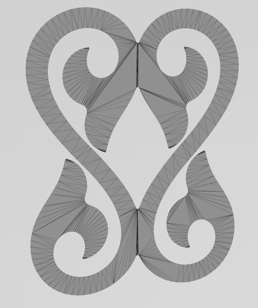 Double floral scroll decoration element relief 3D print model_11