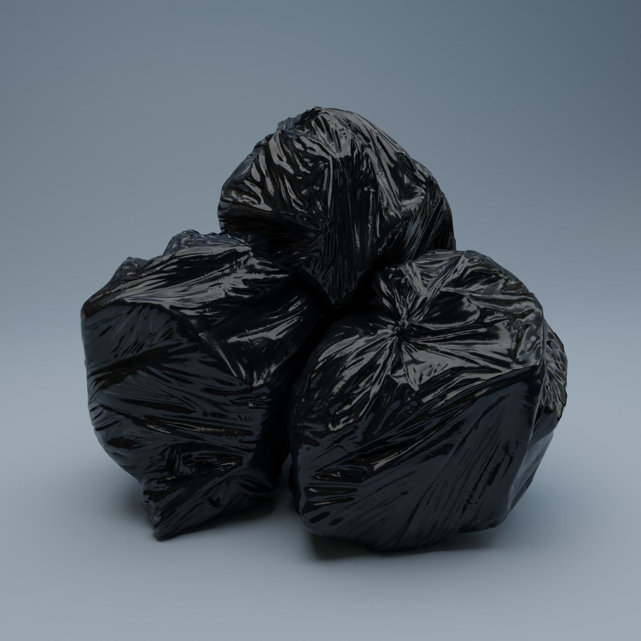 Trashbag - Big Low-poly 3D model_7