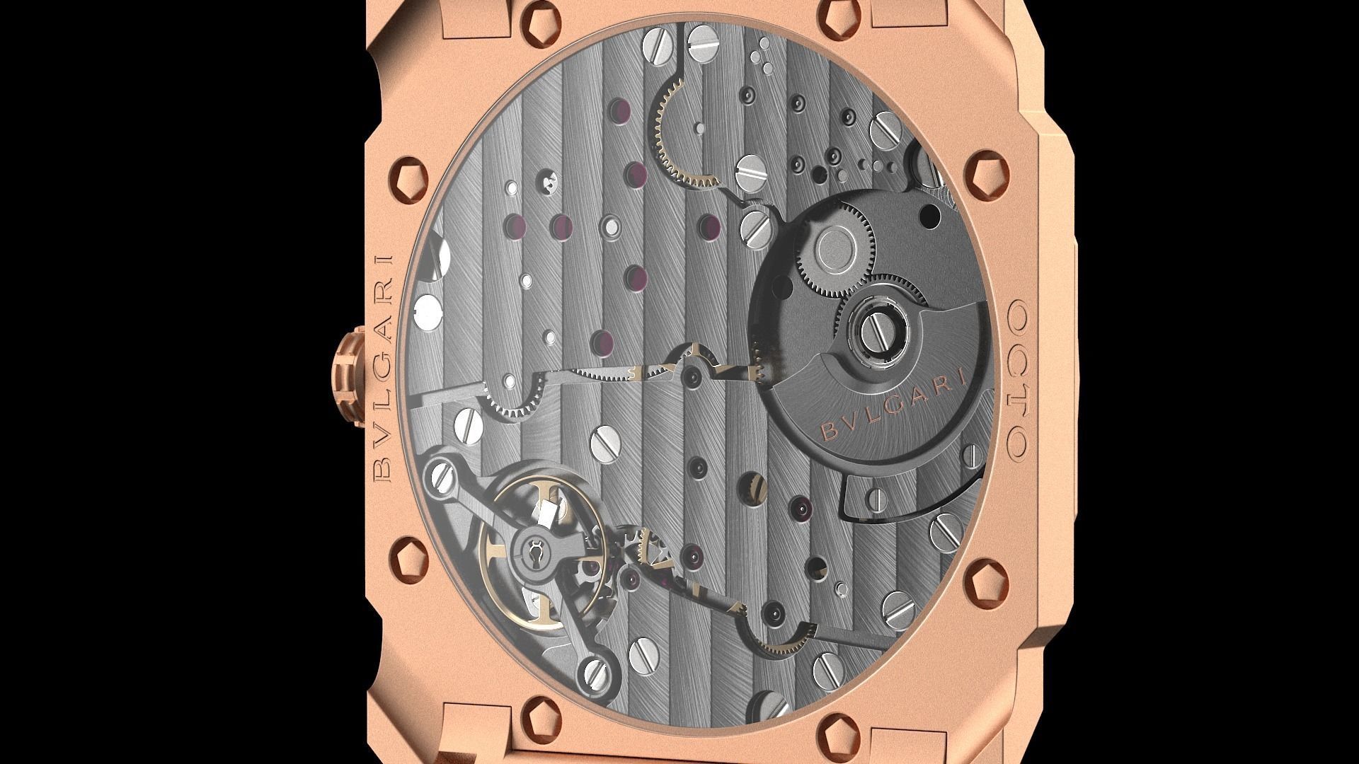 Bulgari Octo Finissimo Rose Gold 3D model_4