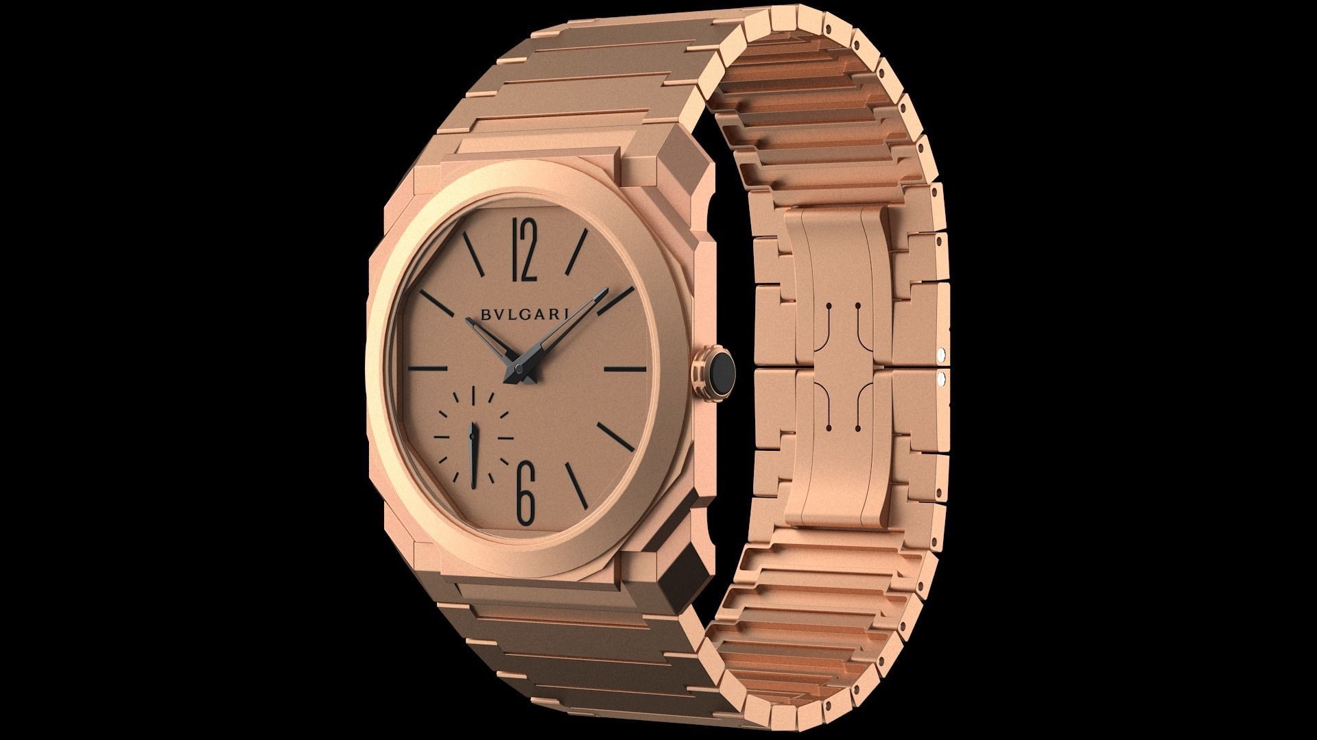 Bulgari Octo Finissimo Rose Gold 3D model_1