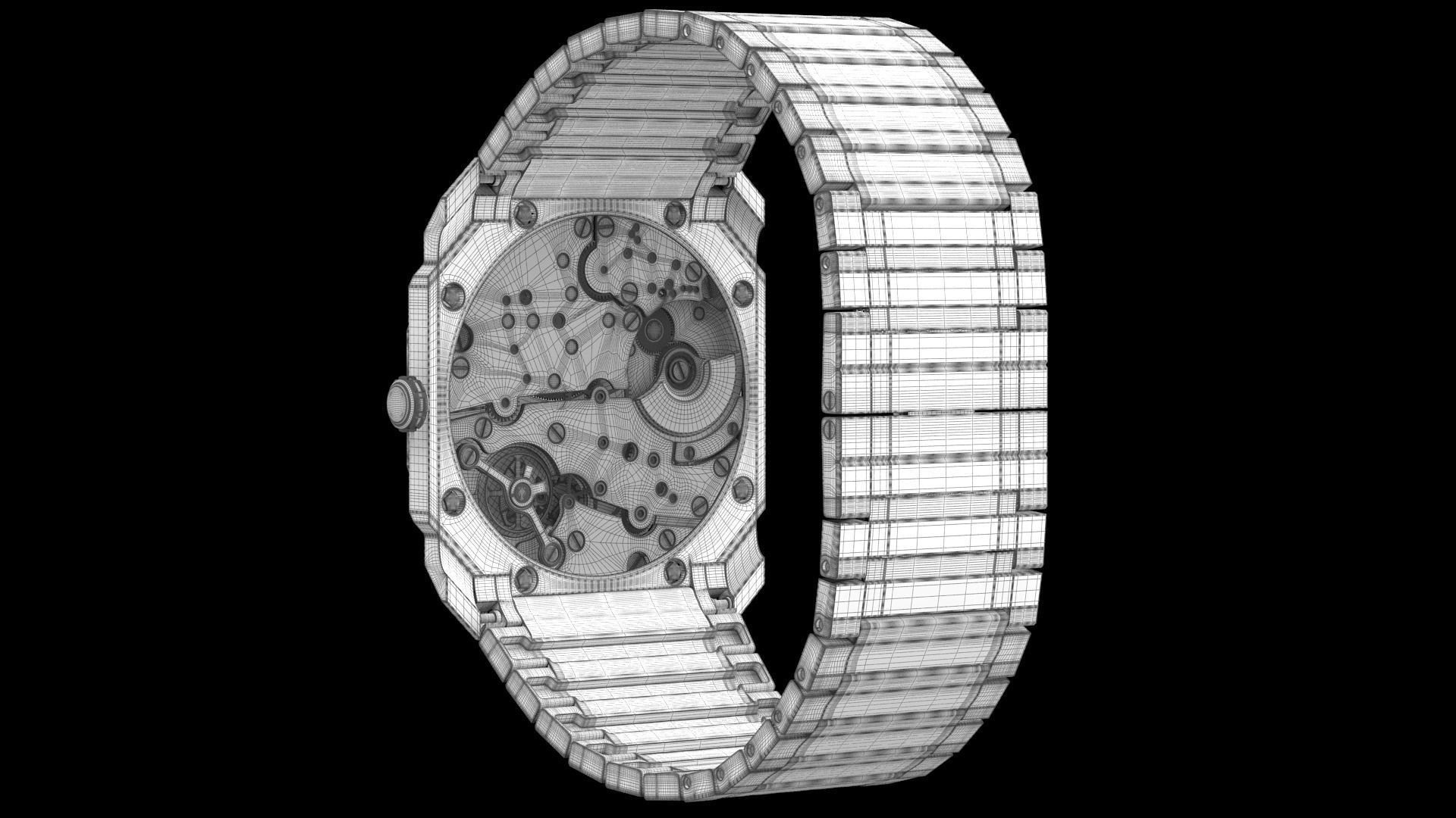 Bulgari Octo Finissimo Rose Gold 3D model_9