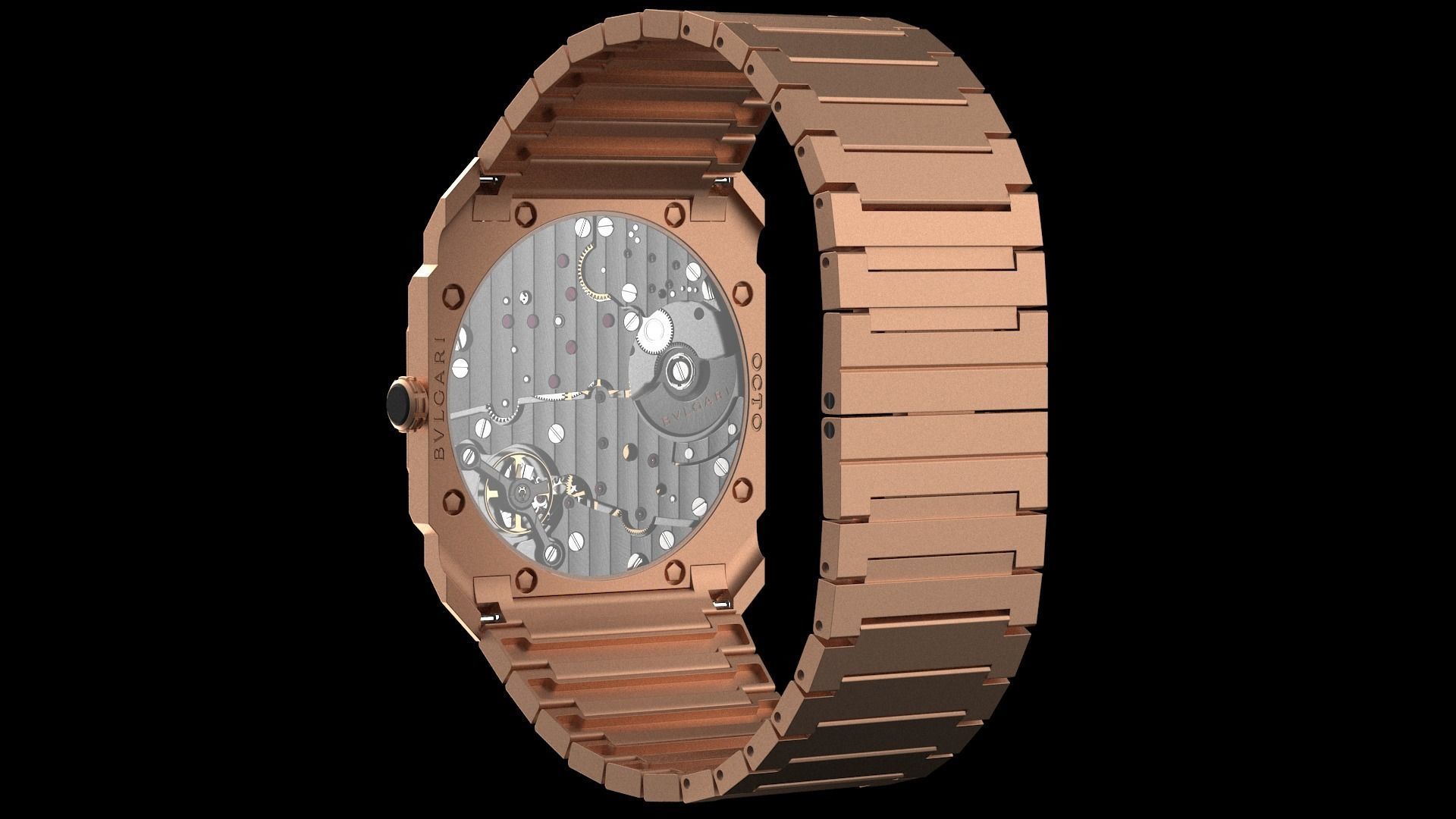 Bulgari Octo Finissimo Rose Gold 3D model_2