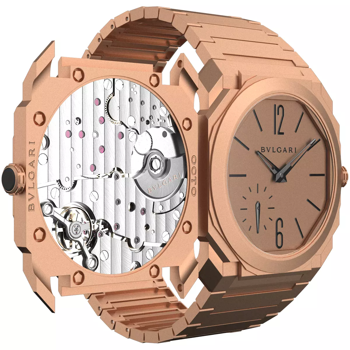 Bulgari Octo Finissimo Rose Gold 3D model_0