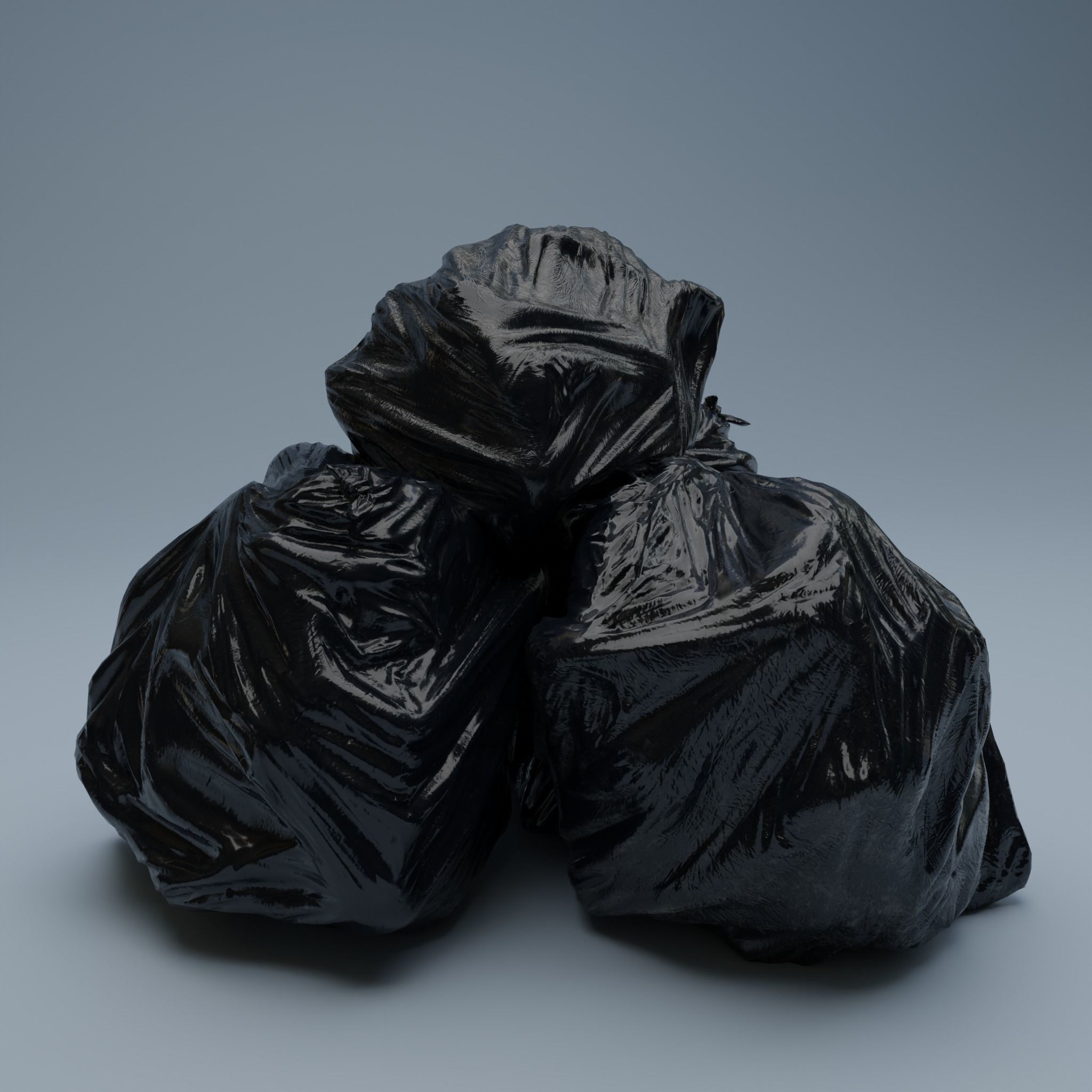 Trashbag - Big 2 Low-poly 3D model_7