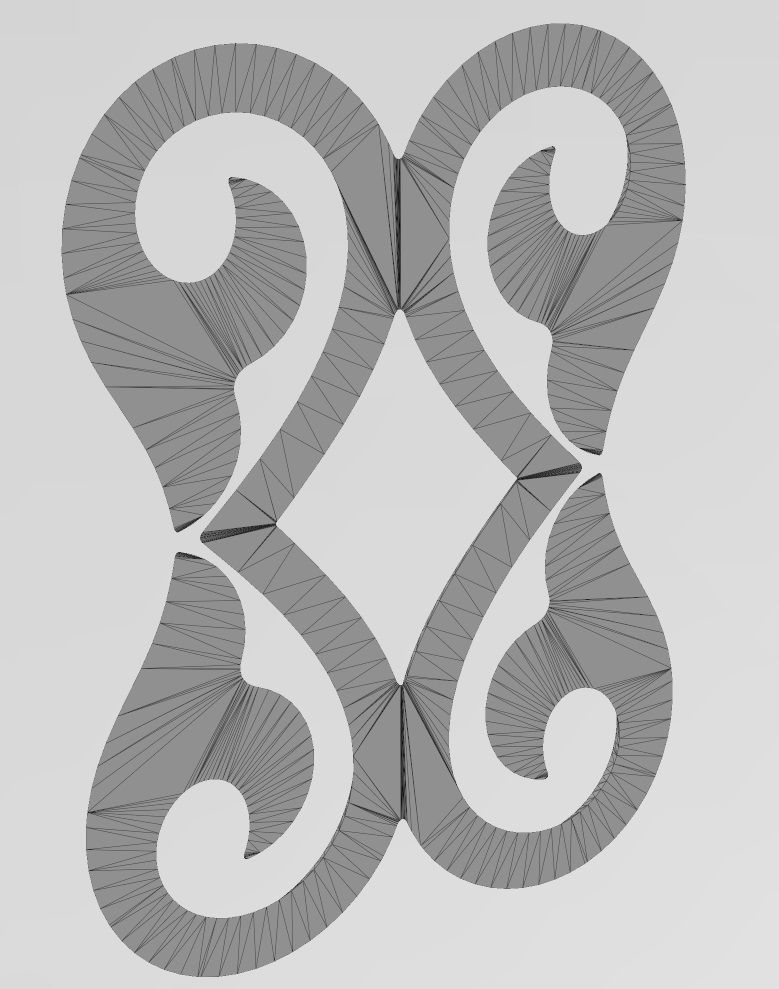 Double floral scroll decoration relief 3D print model_10