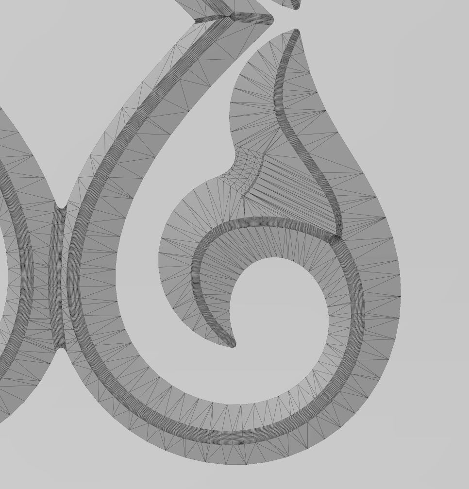 Double floral scroll decoration relief 3D print model_11