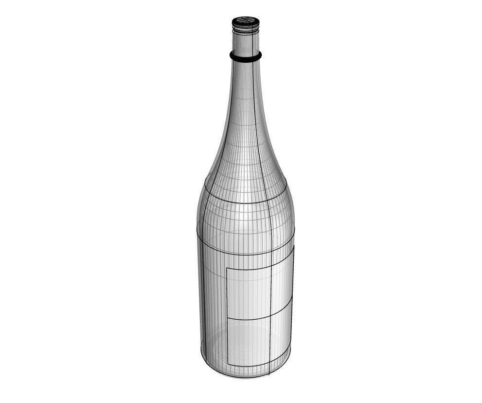 Japnese sake bottle 3D model_7