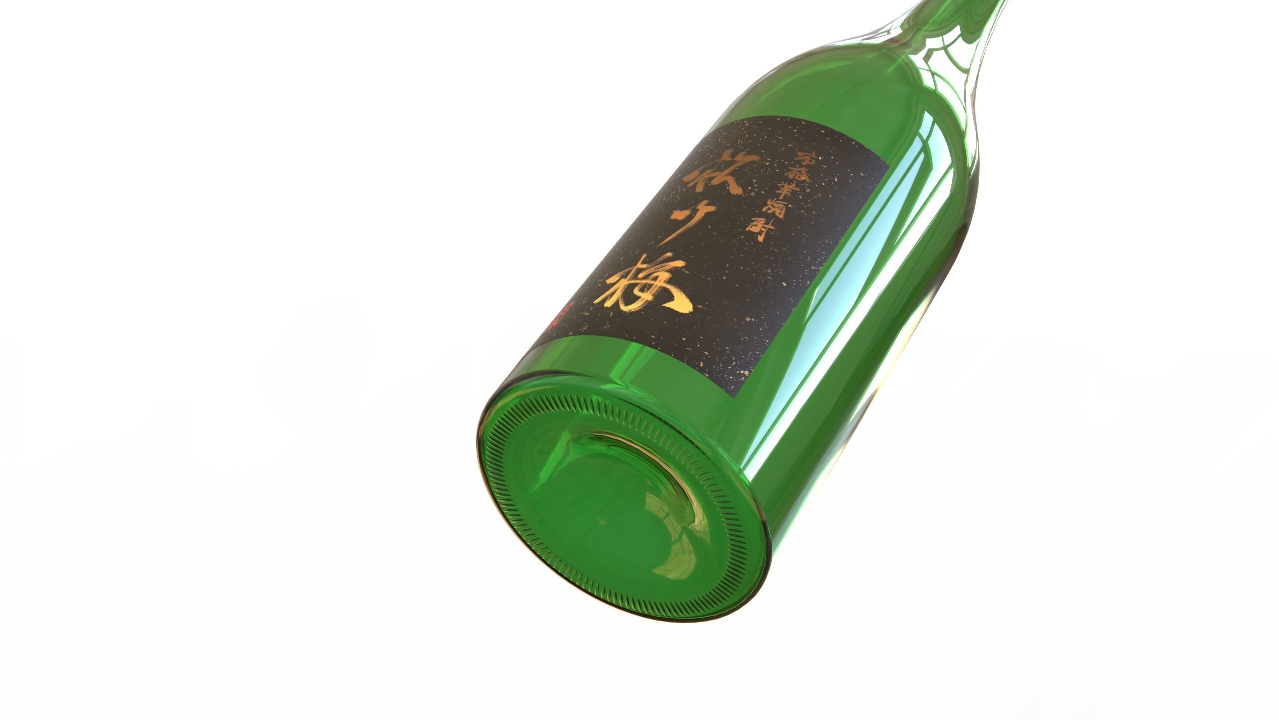 Japnese sake bottle 3D model_1