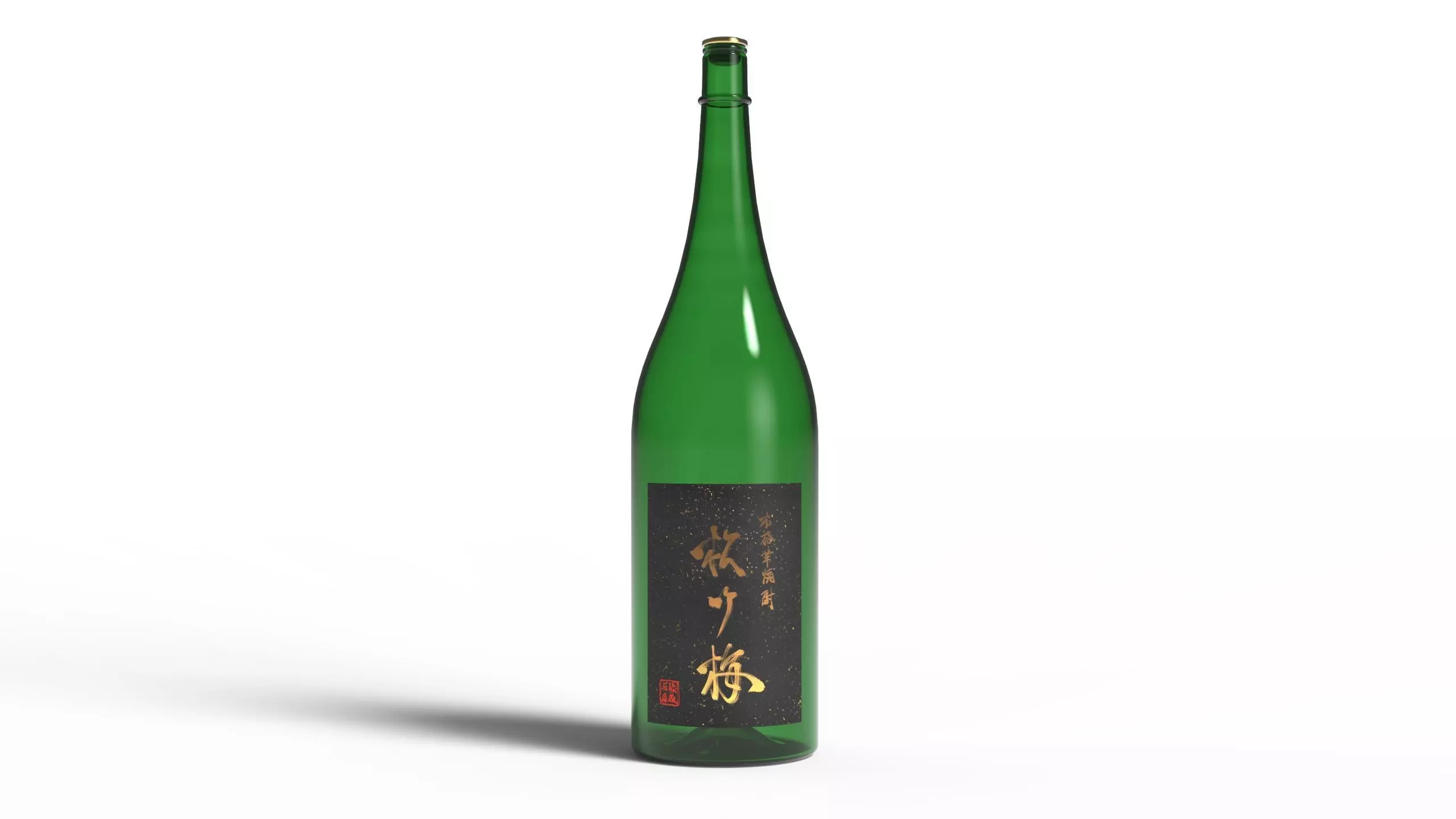 Japnese sake bottle 3D model_0