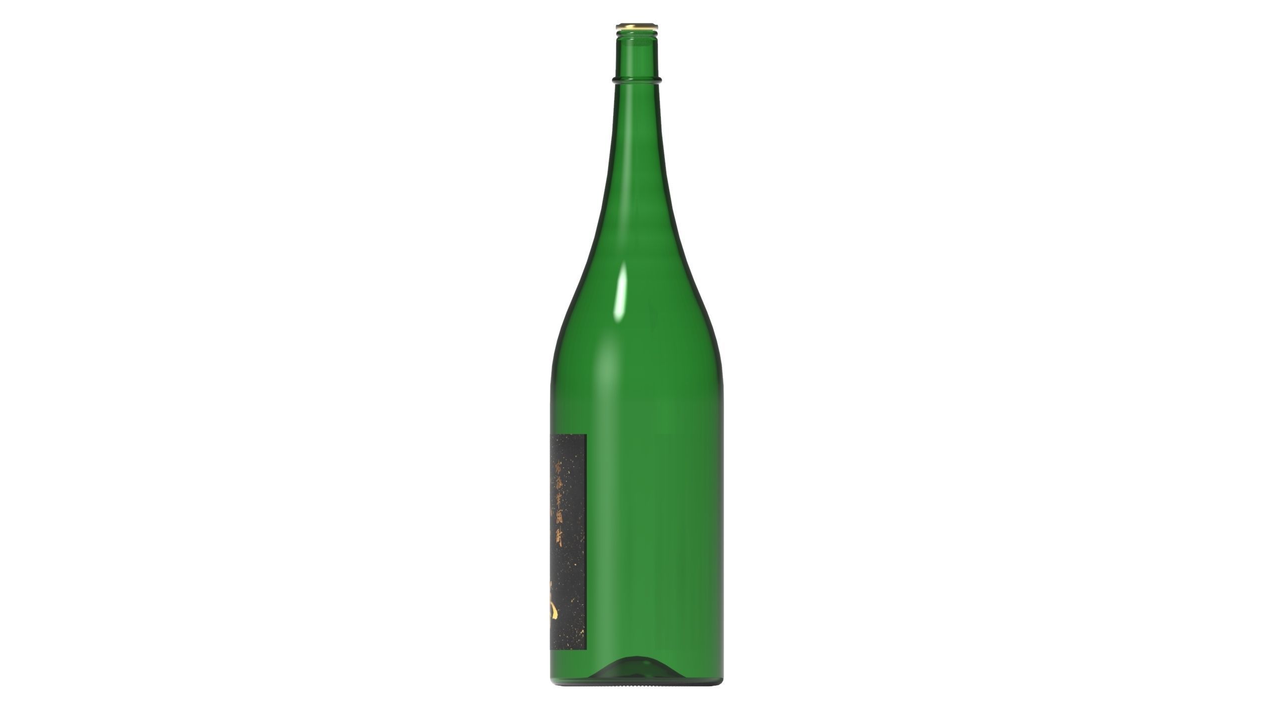 Japnese sake bottle 3D model_5