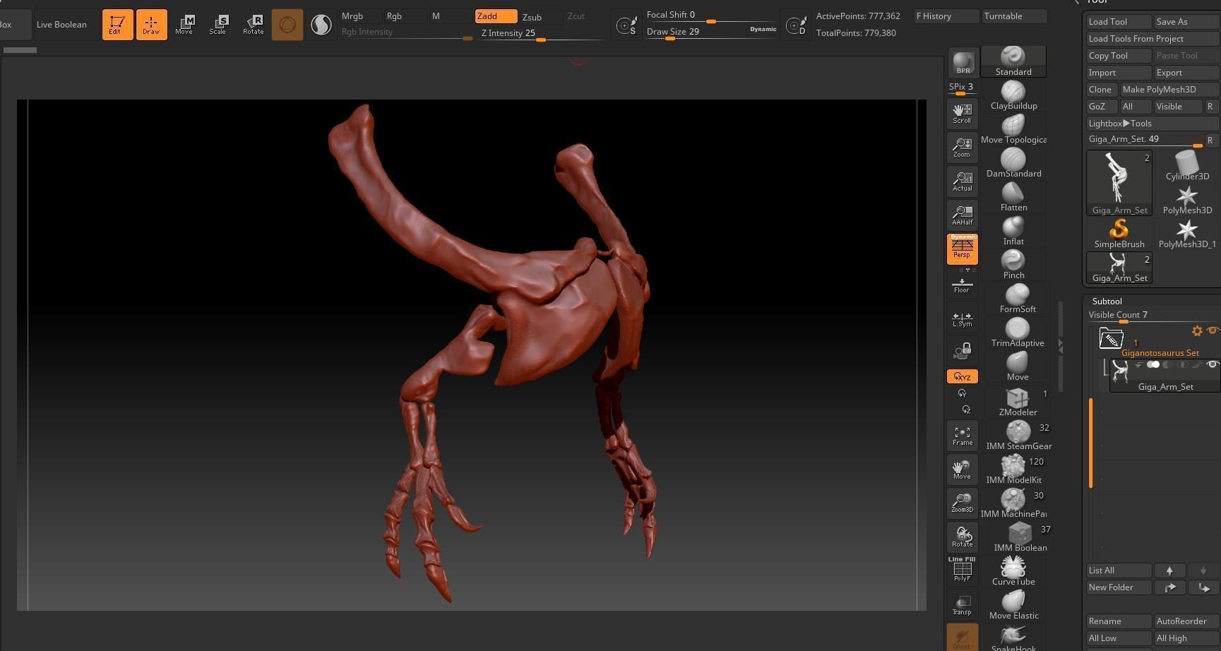 Dinosaur Giganotosaurus Arm Set 3D model_5