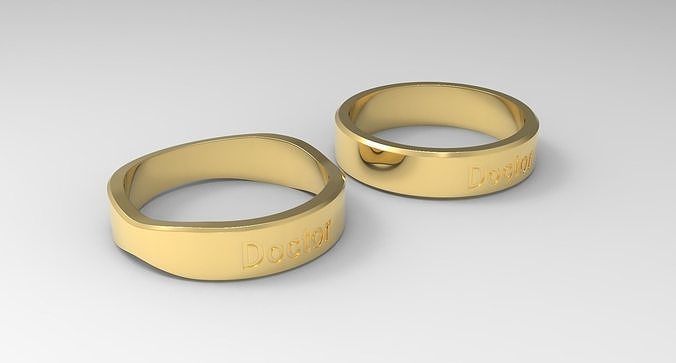 Doctor Couple Ring Gold 3D print model