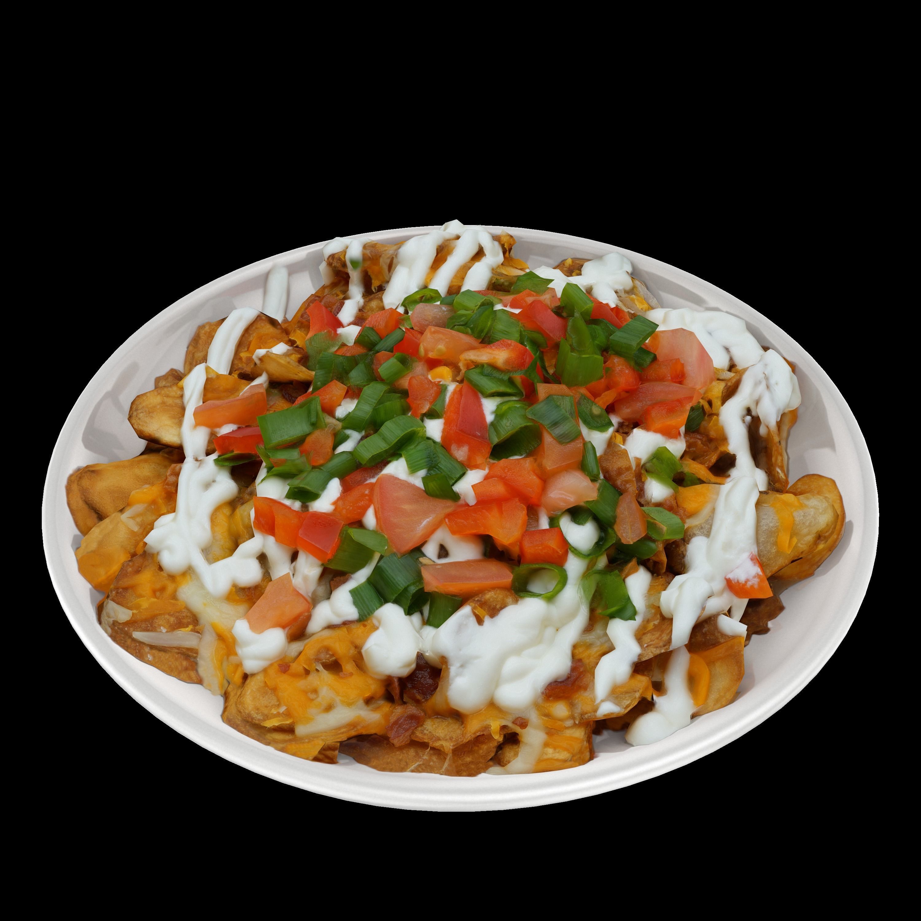 salad Low-poly 3D model plate of nachos with toppings Low-poly 3D model_9