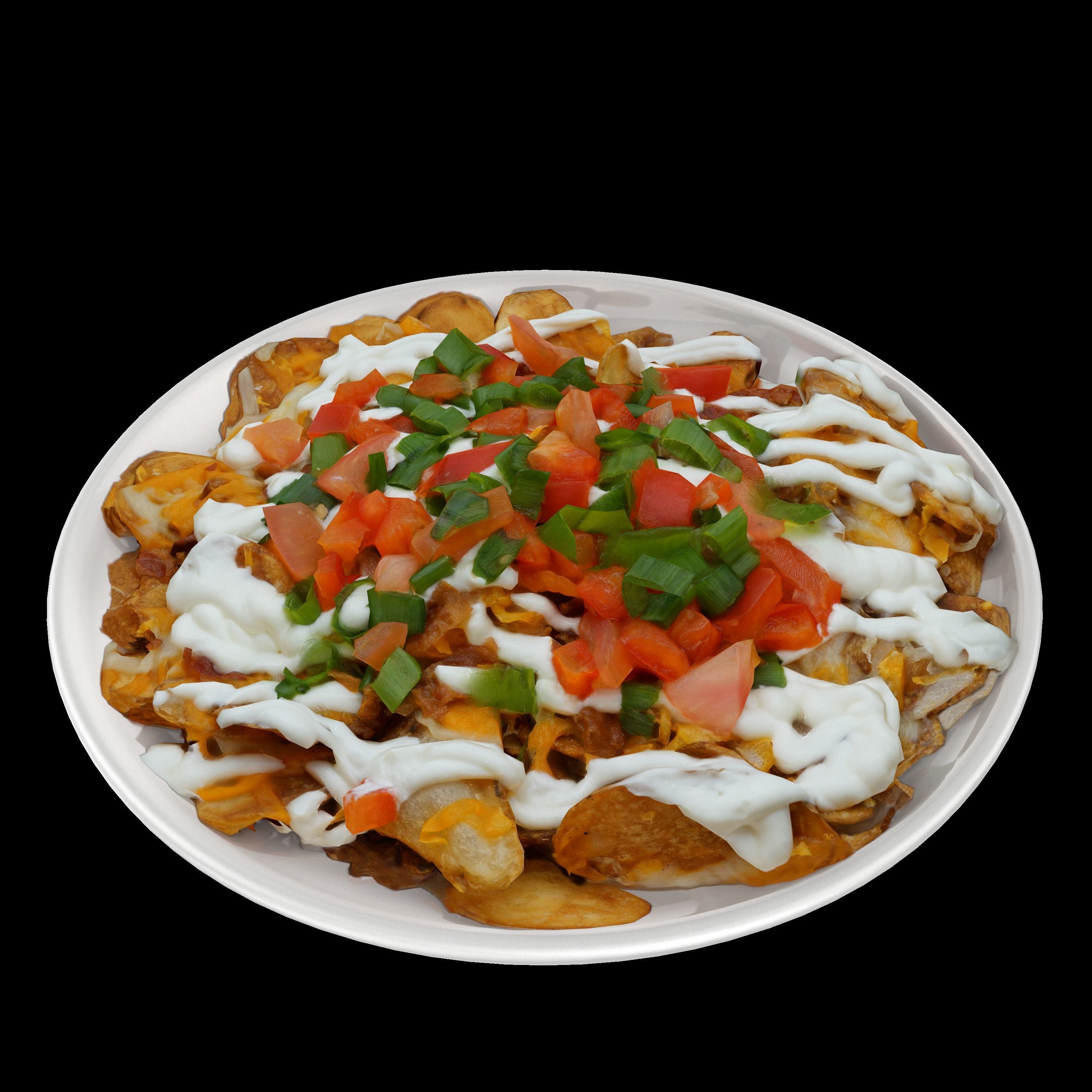 salad Low-poly 3D model plate of nachos with toppings Low-poly 3D model_8