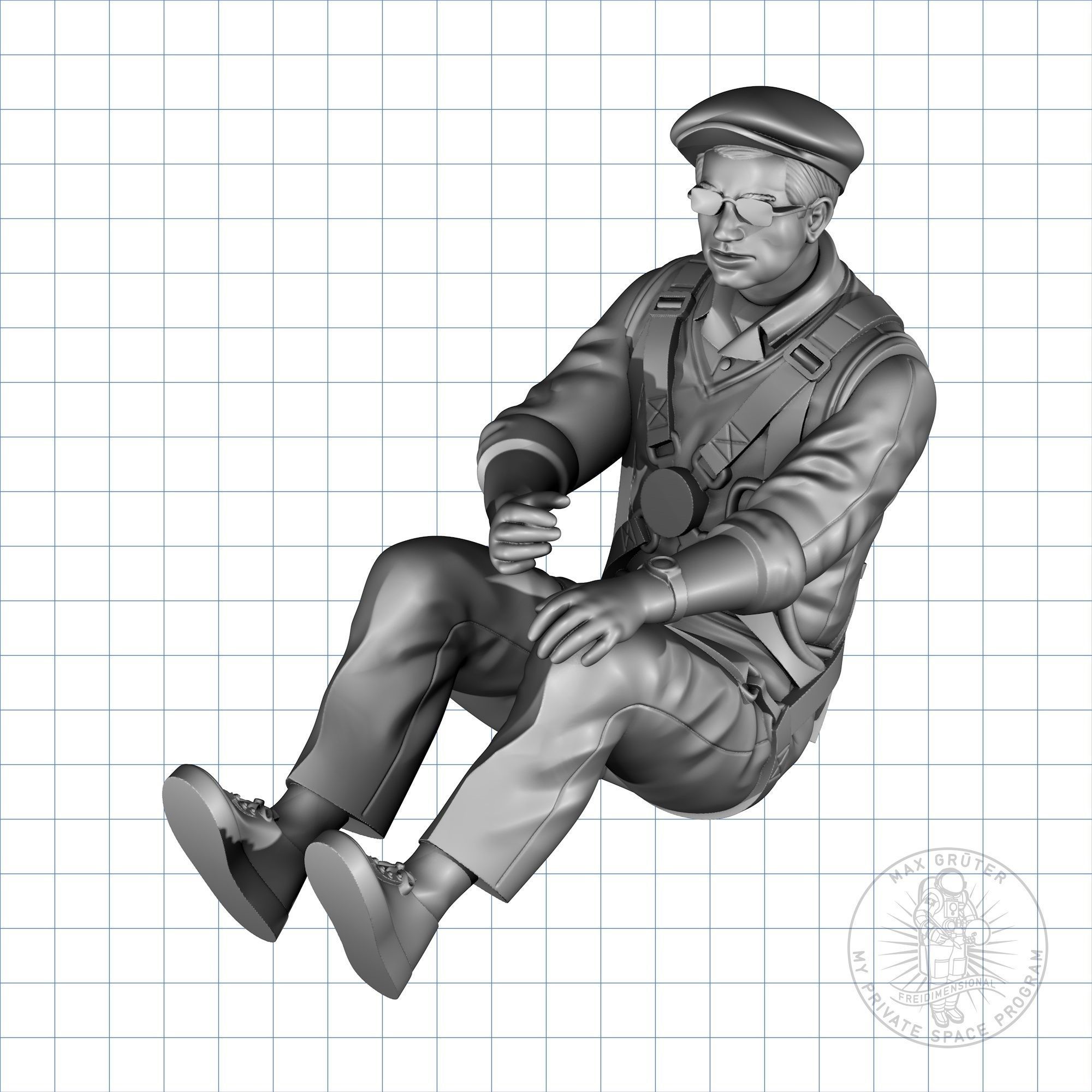 Vintage Glider Pilot 3D print model_4